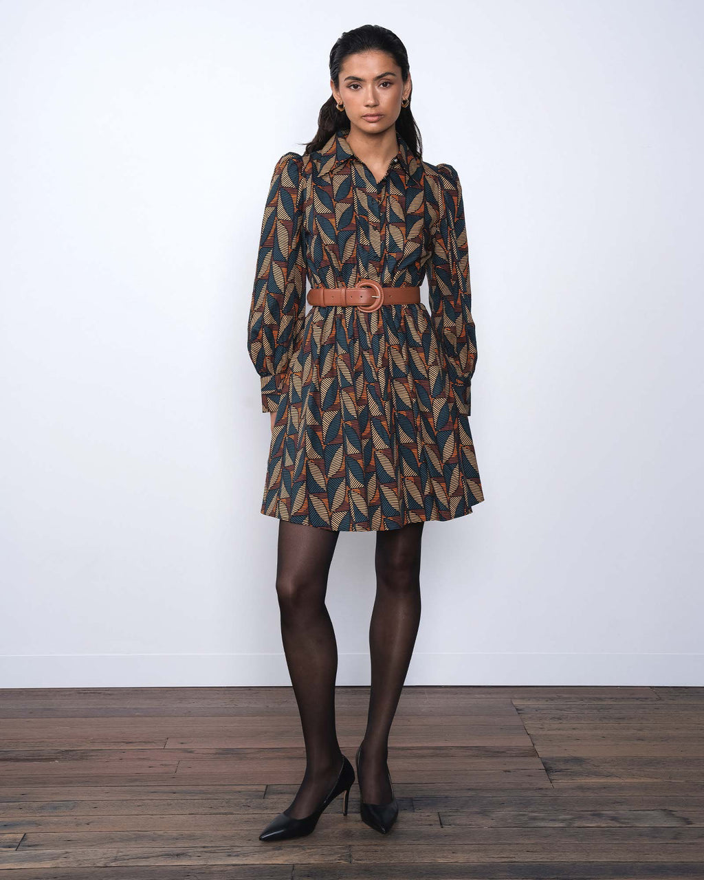 Lela Printed Shirt Dress