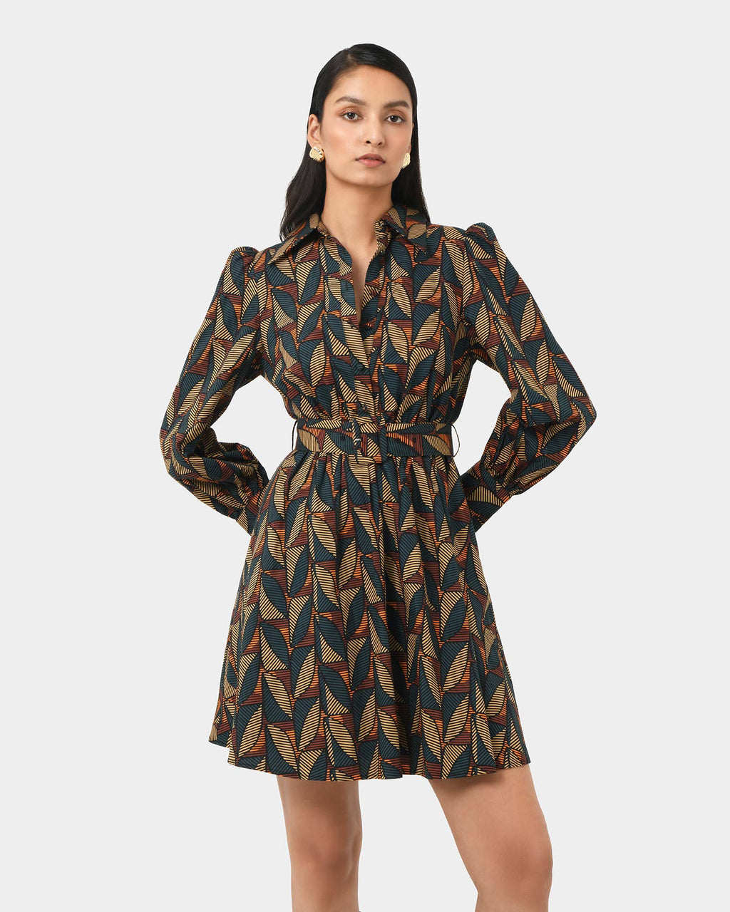 Lela Printed Shirt Dress
