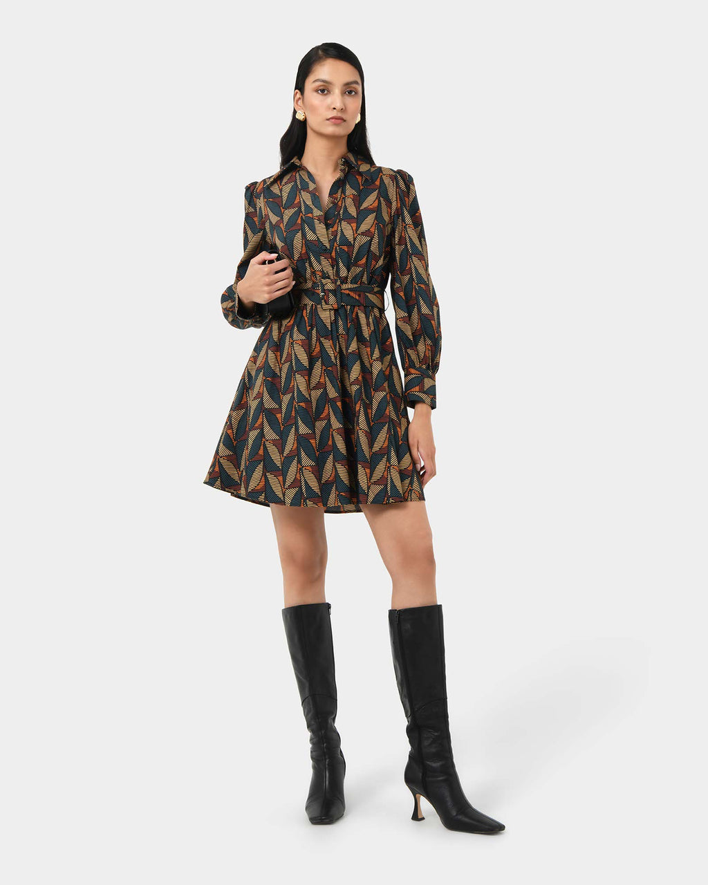 Lela Printed Shirt Dress