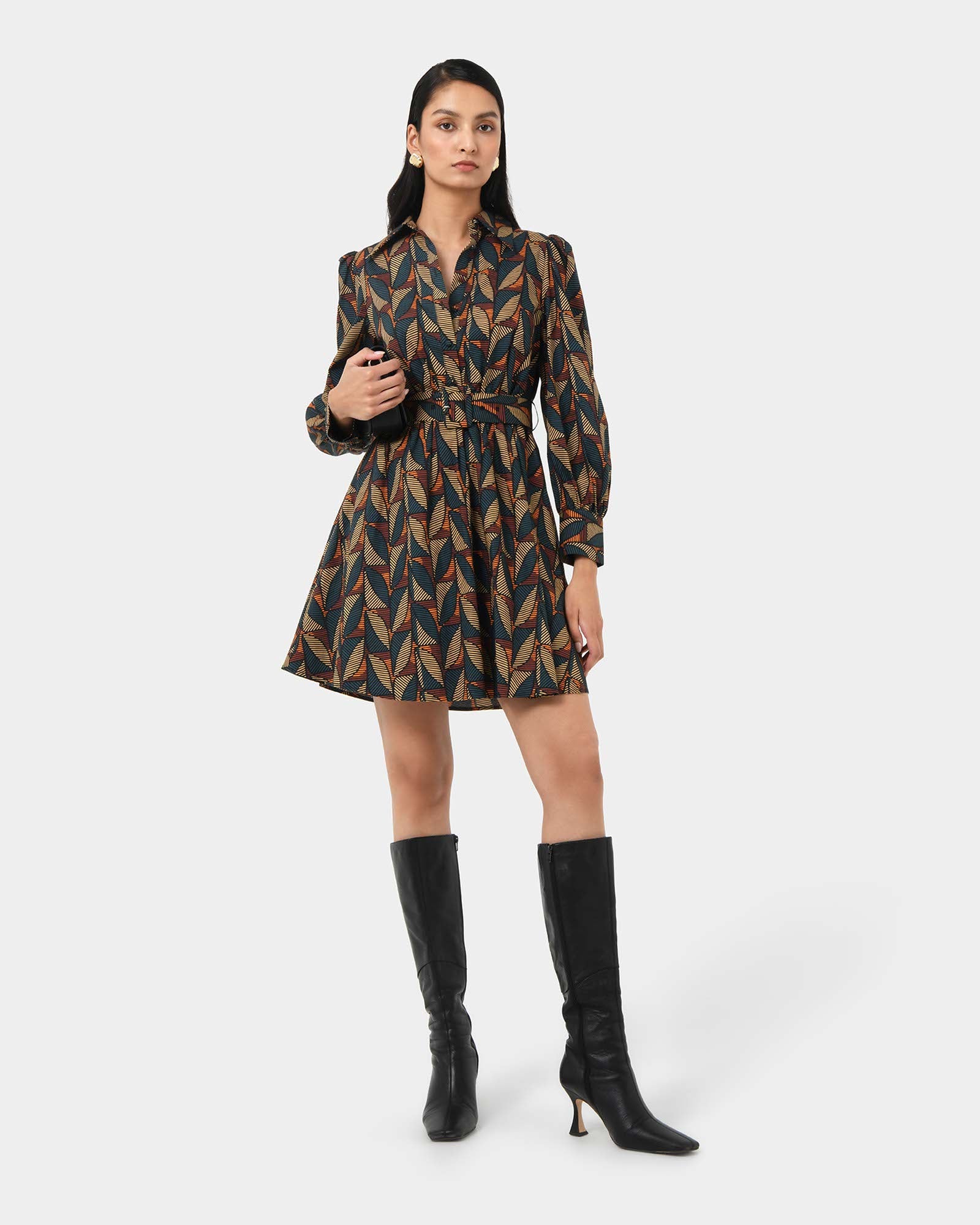 Lela Printed Shirt Dress