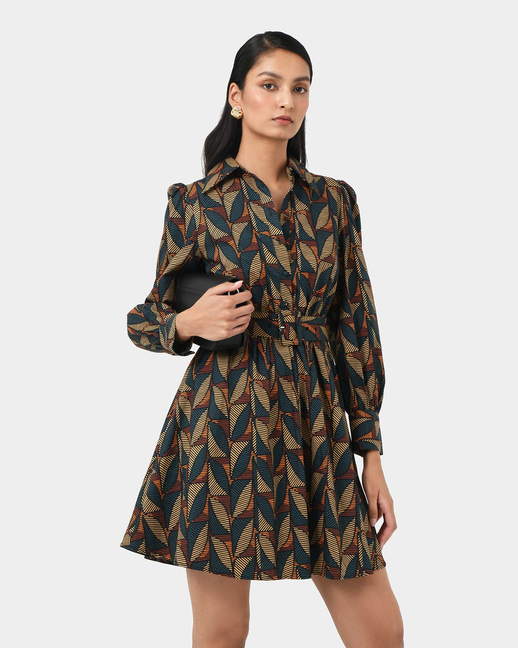 Lela Printed Shirt Dress