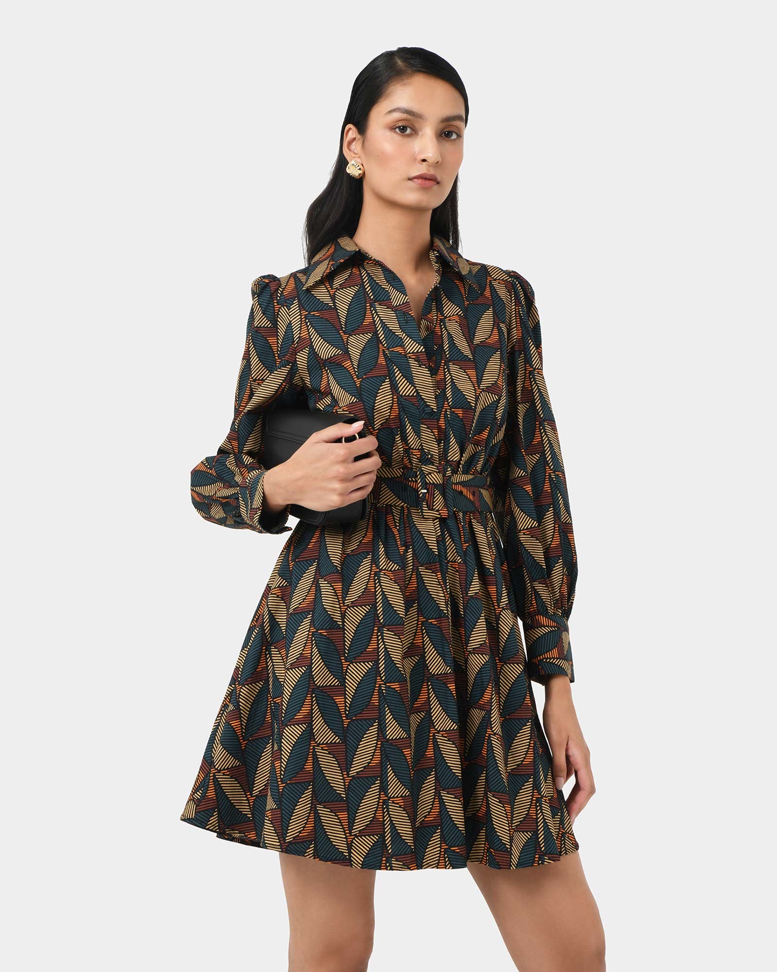 Lela Printed Shirt Dress