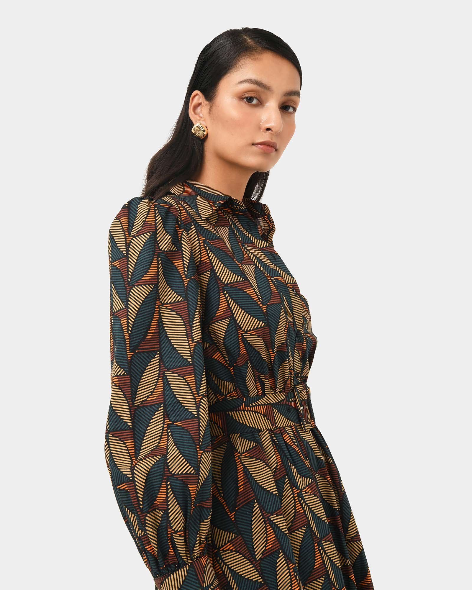 Lela Printed Shirt Dress