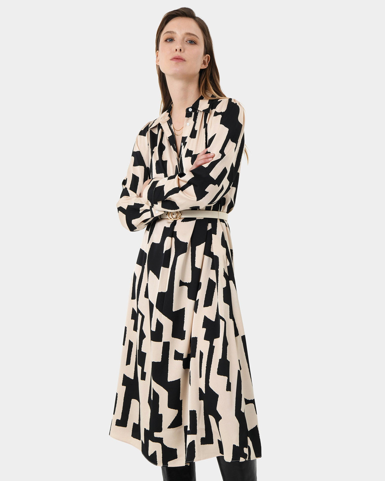 Maggie Printed Midi Dress