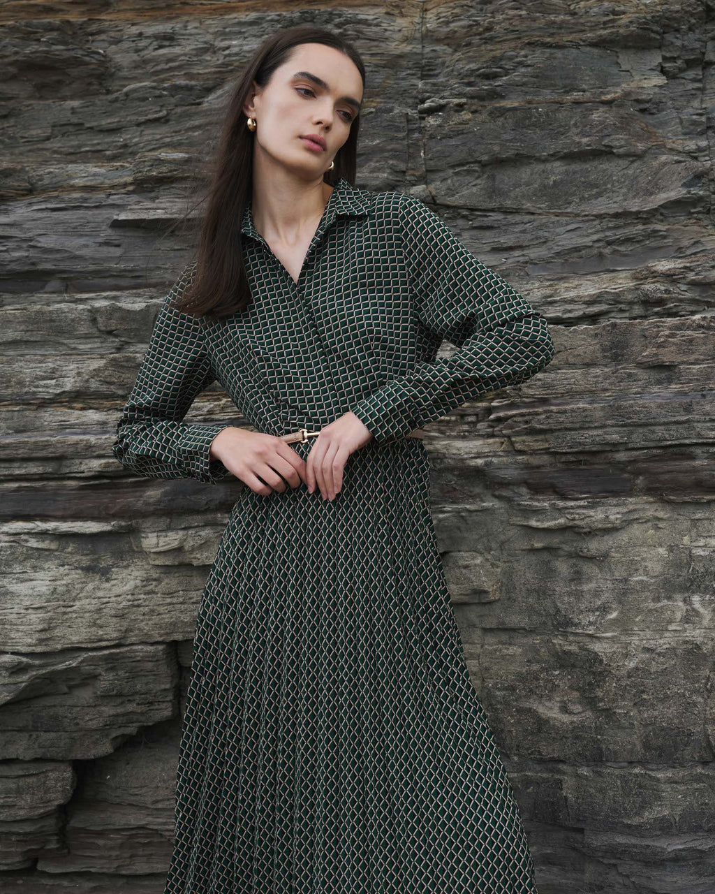 Zhuri Pleated Shirt Dress