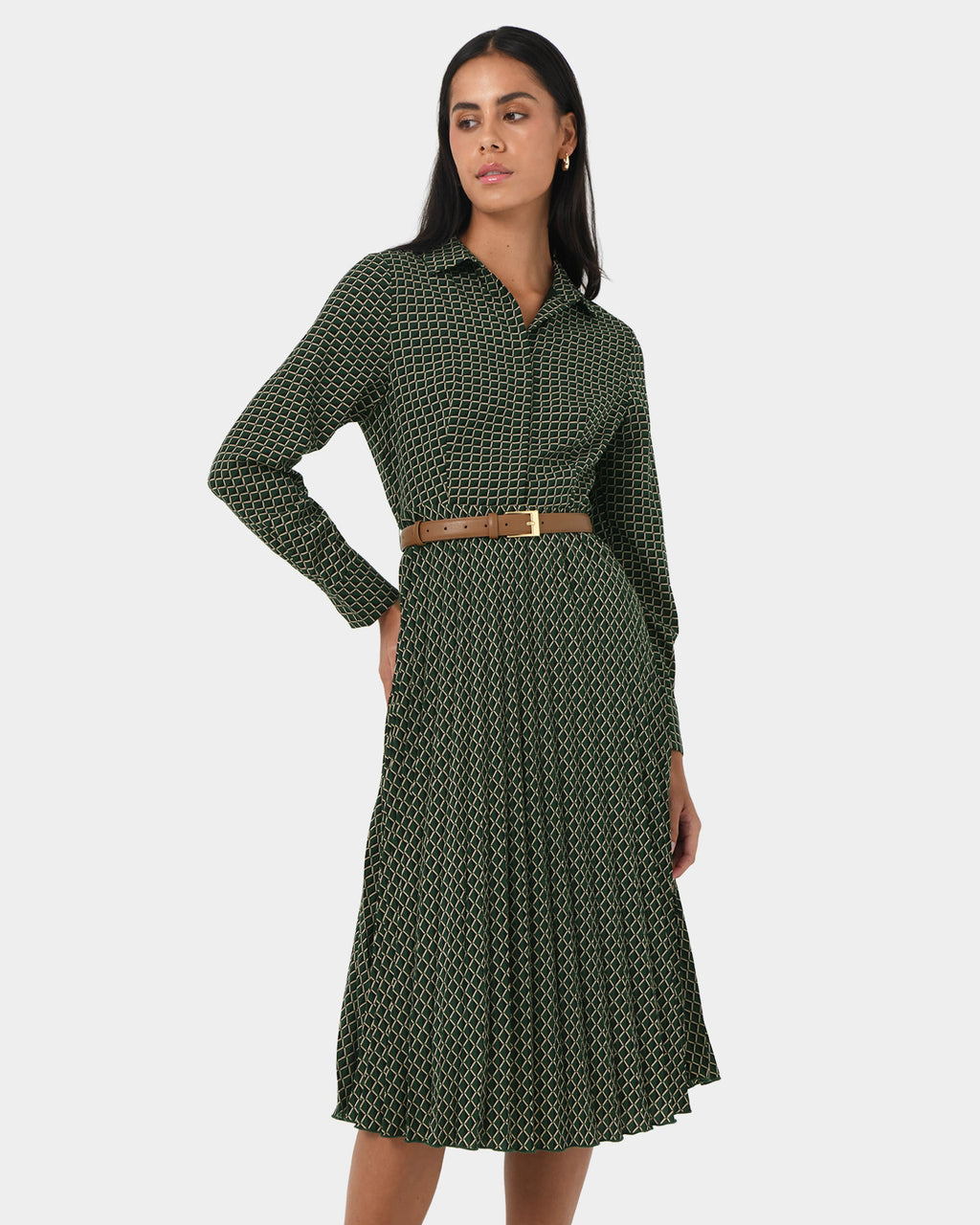 Zhuri Pleated Shirt Dress