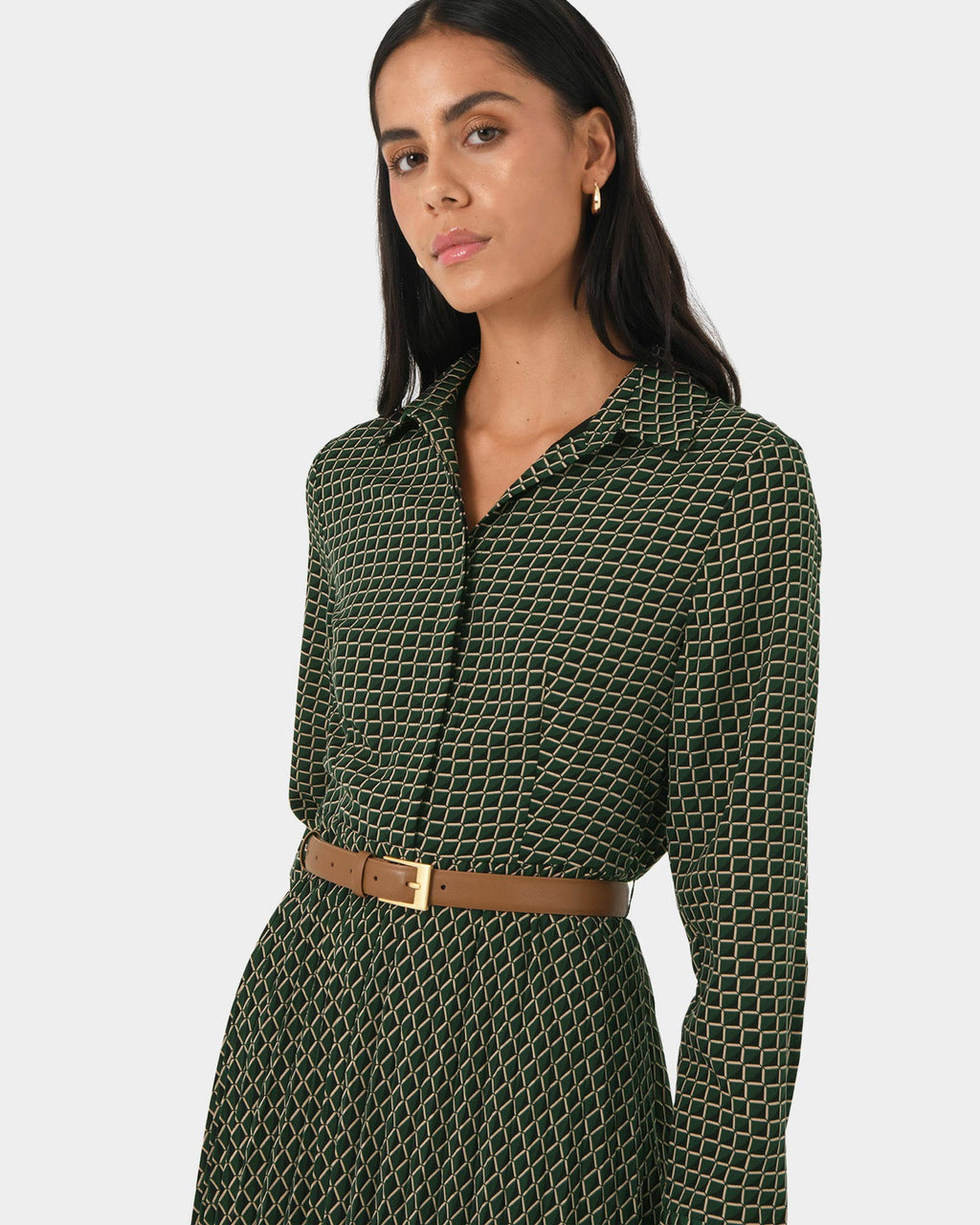 Zhuri Pleated Shirt Dress