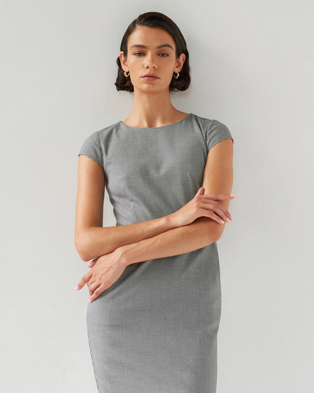 Rein Houndstooth Sheath Dress