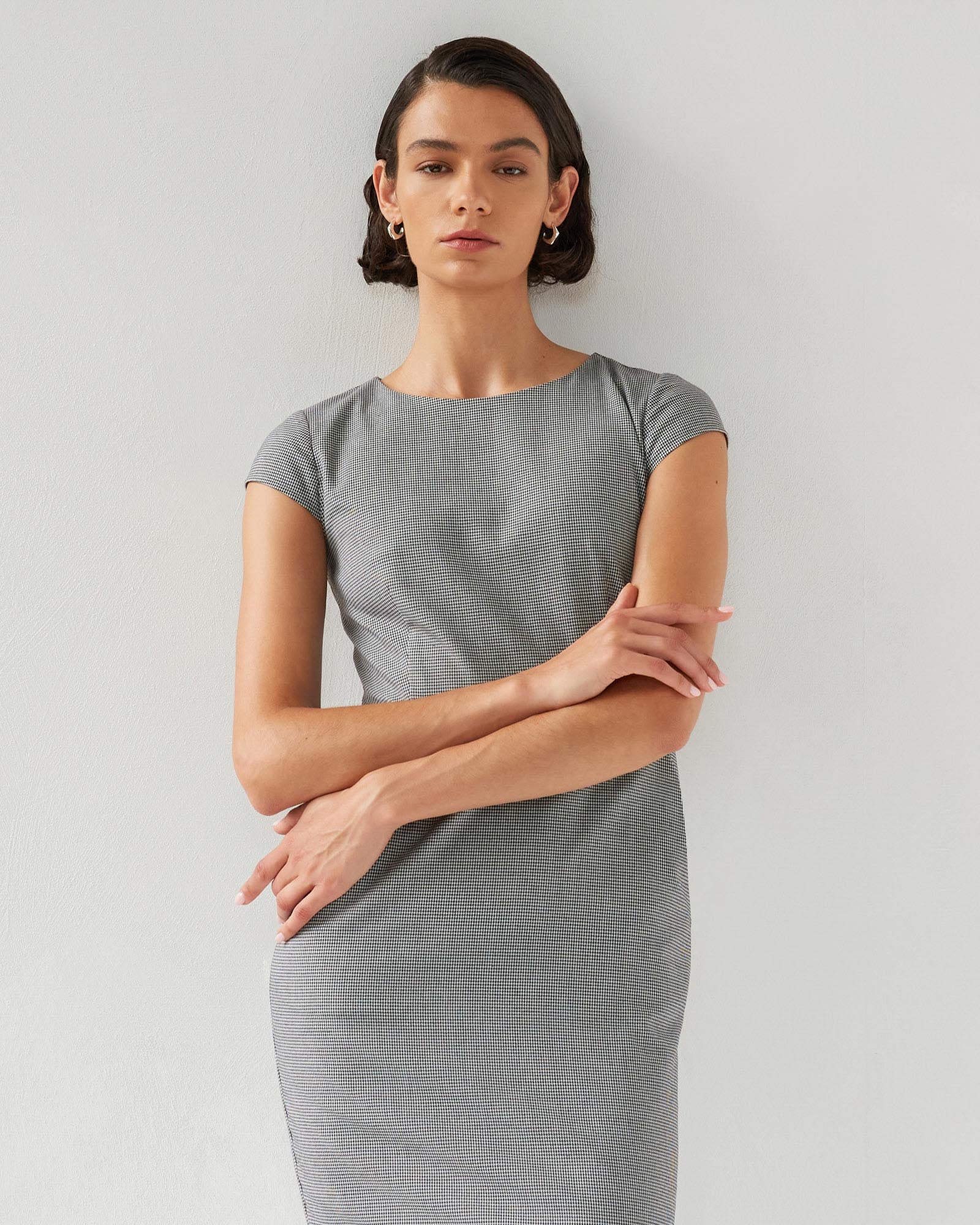 Rein Houndstooth Sheath Dress