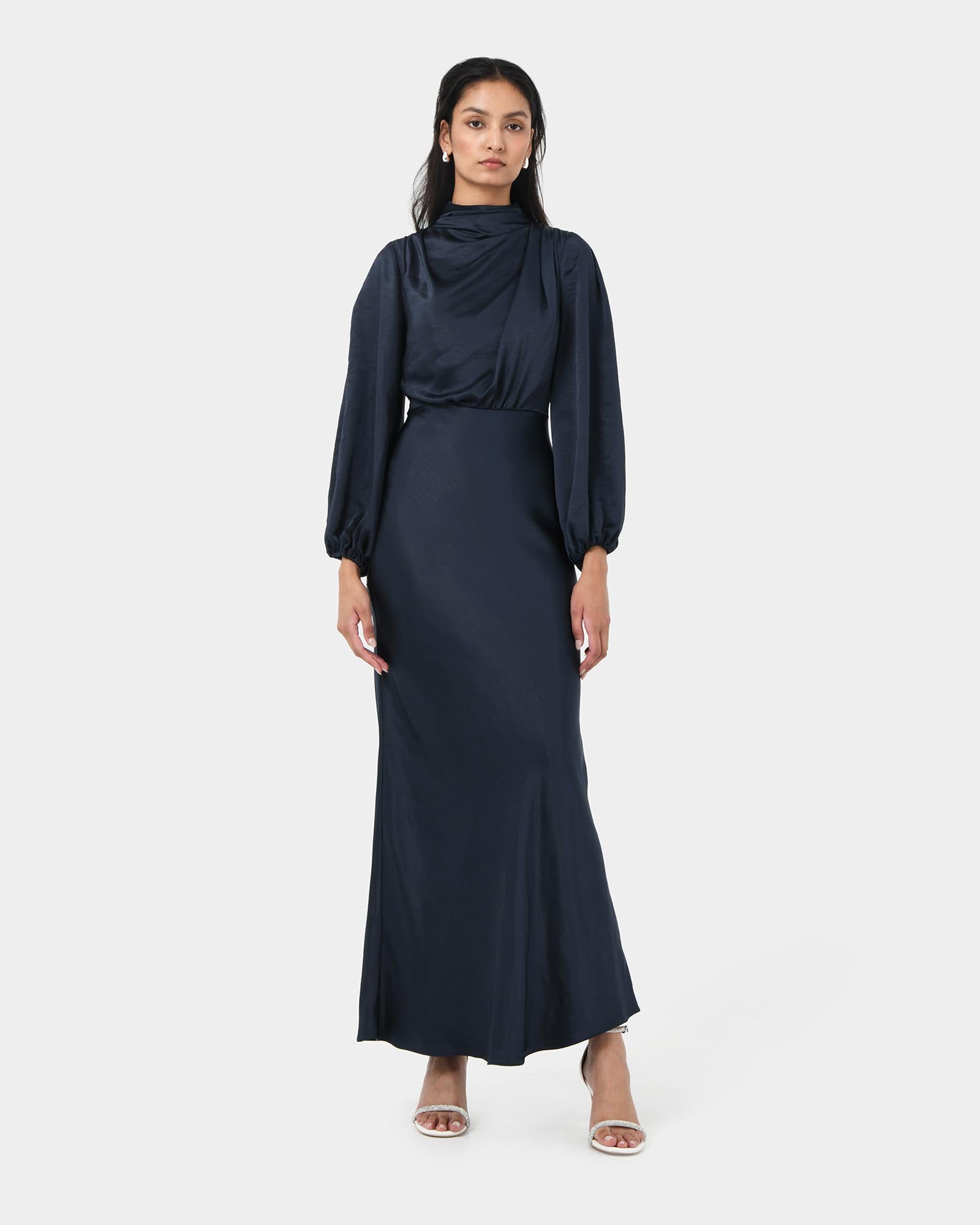 Whitney Satin Cowl Neck Dress