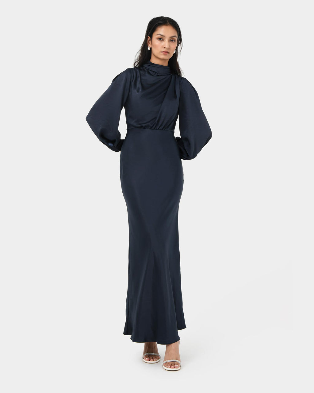 Whitney Satin Cowl Neck Dress