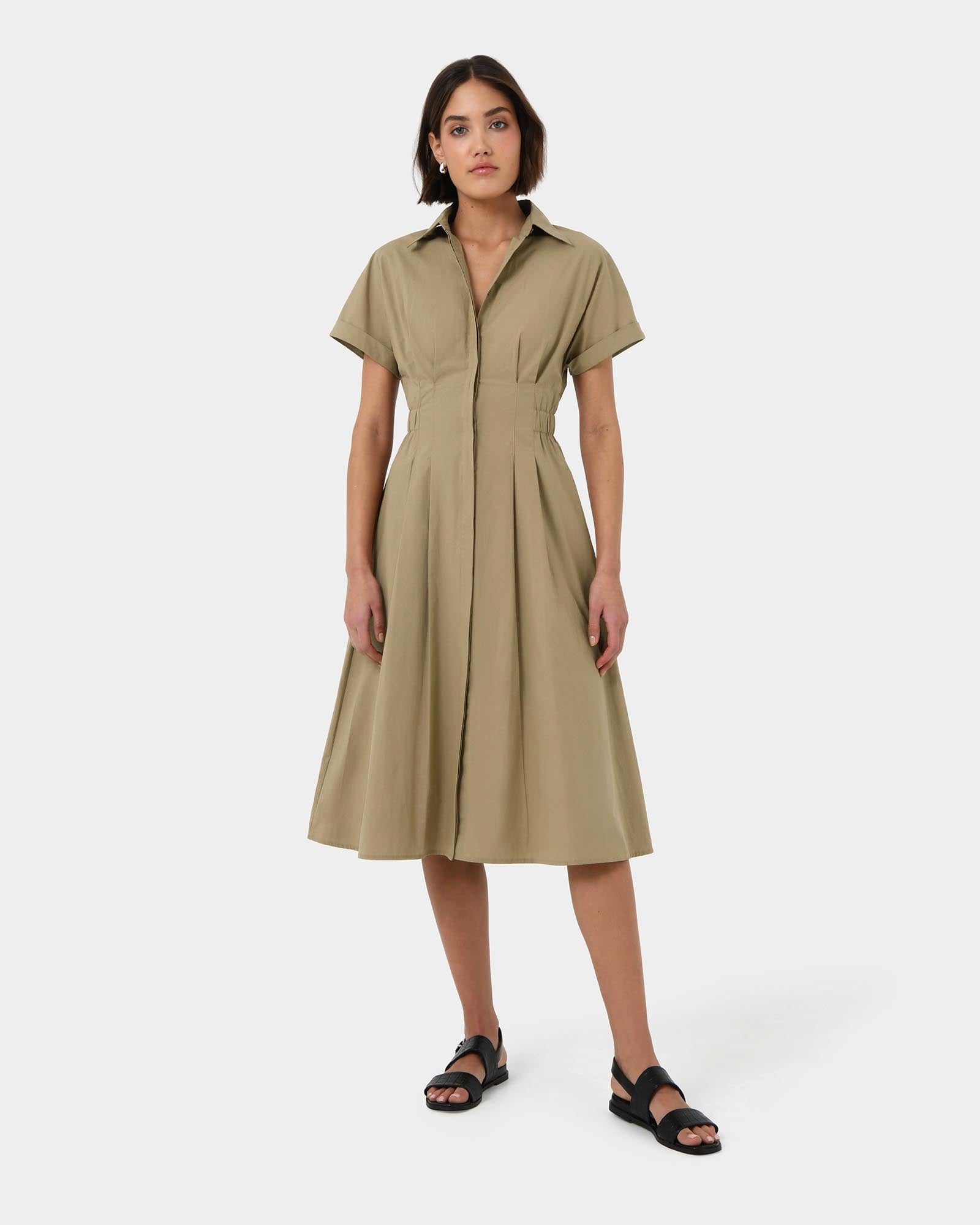 Zara Panel Midi Shirt Dress