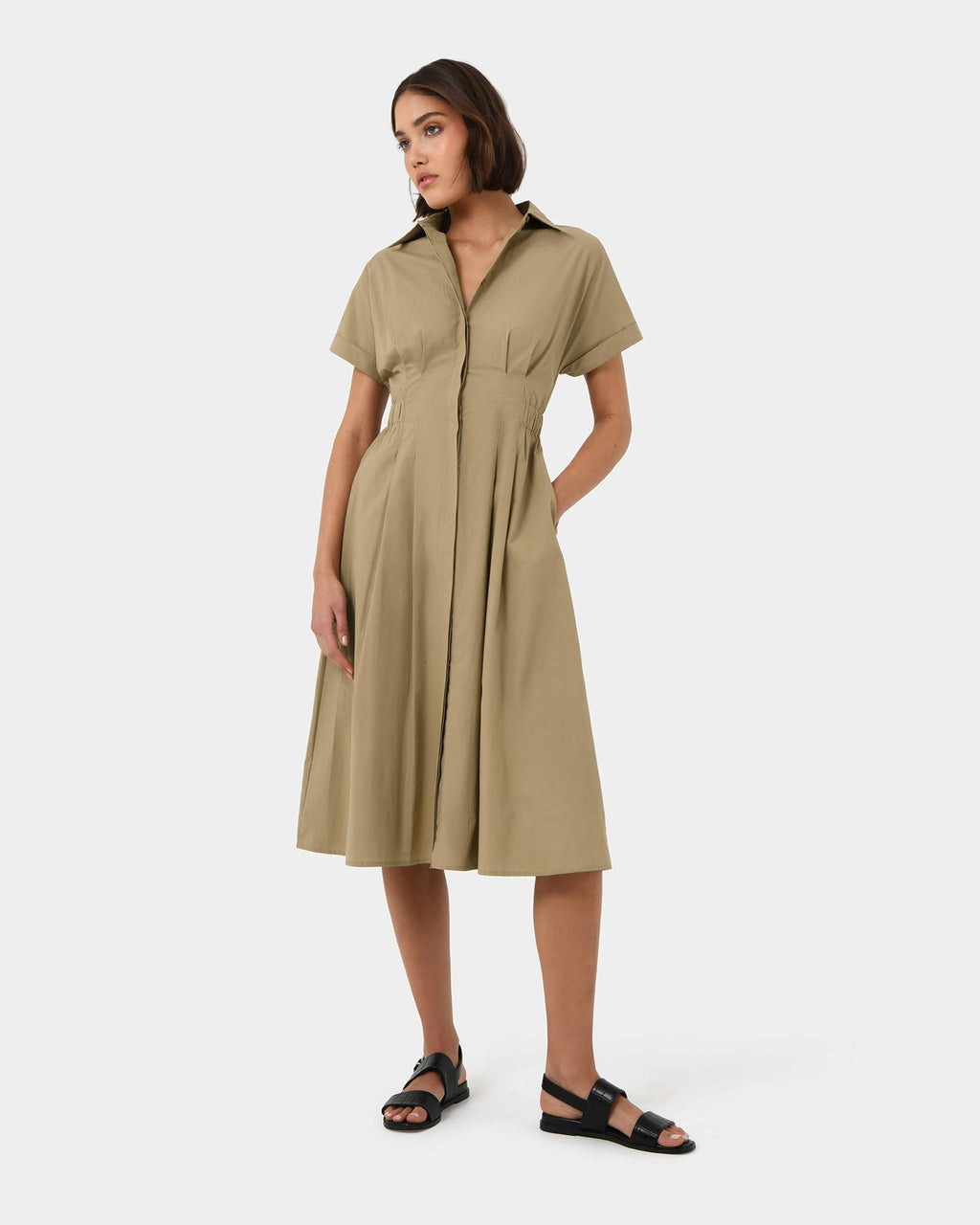 Zara Panel Midi Shirt Dress