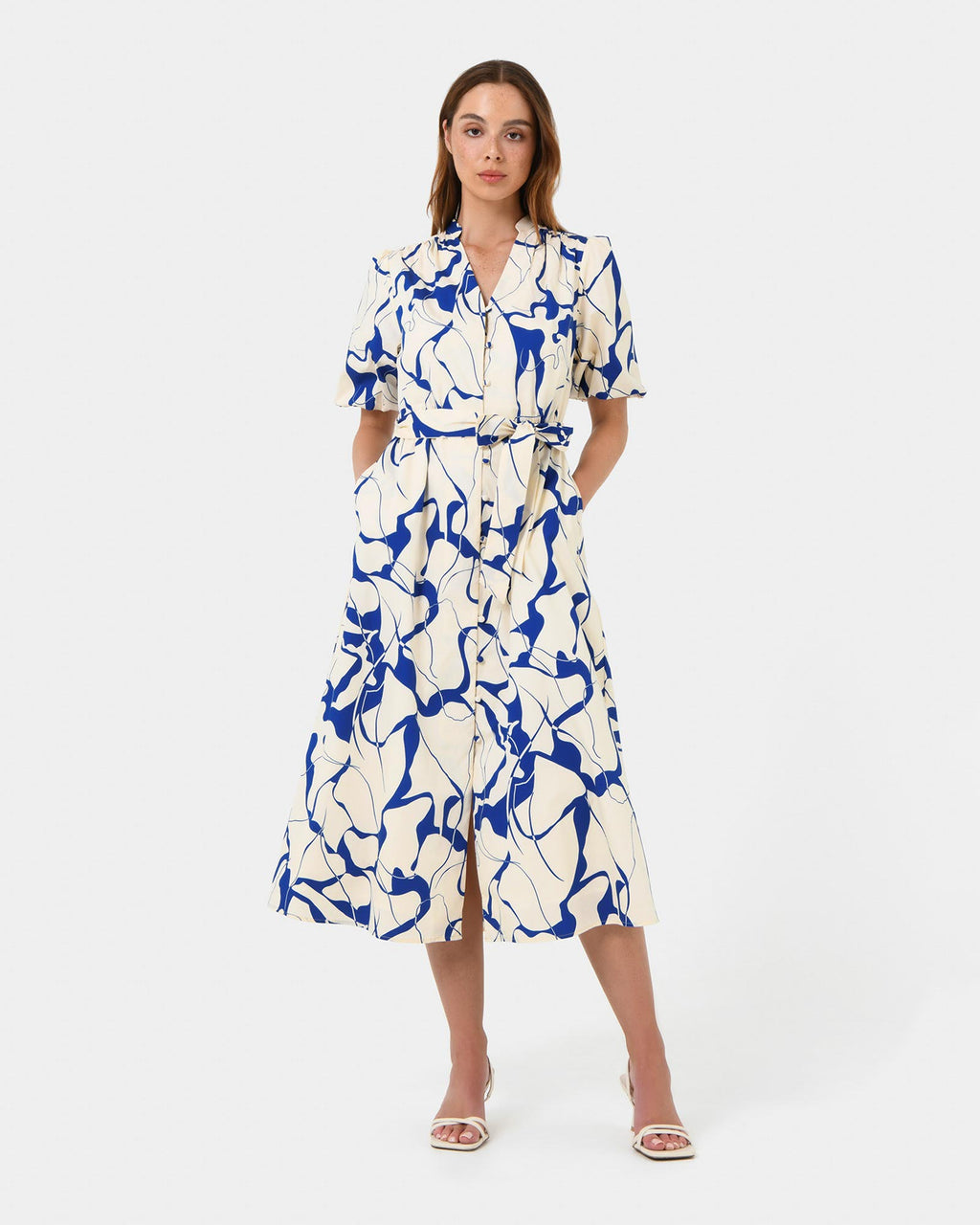 Jayleen Puff Sleeve Tie Dress
