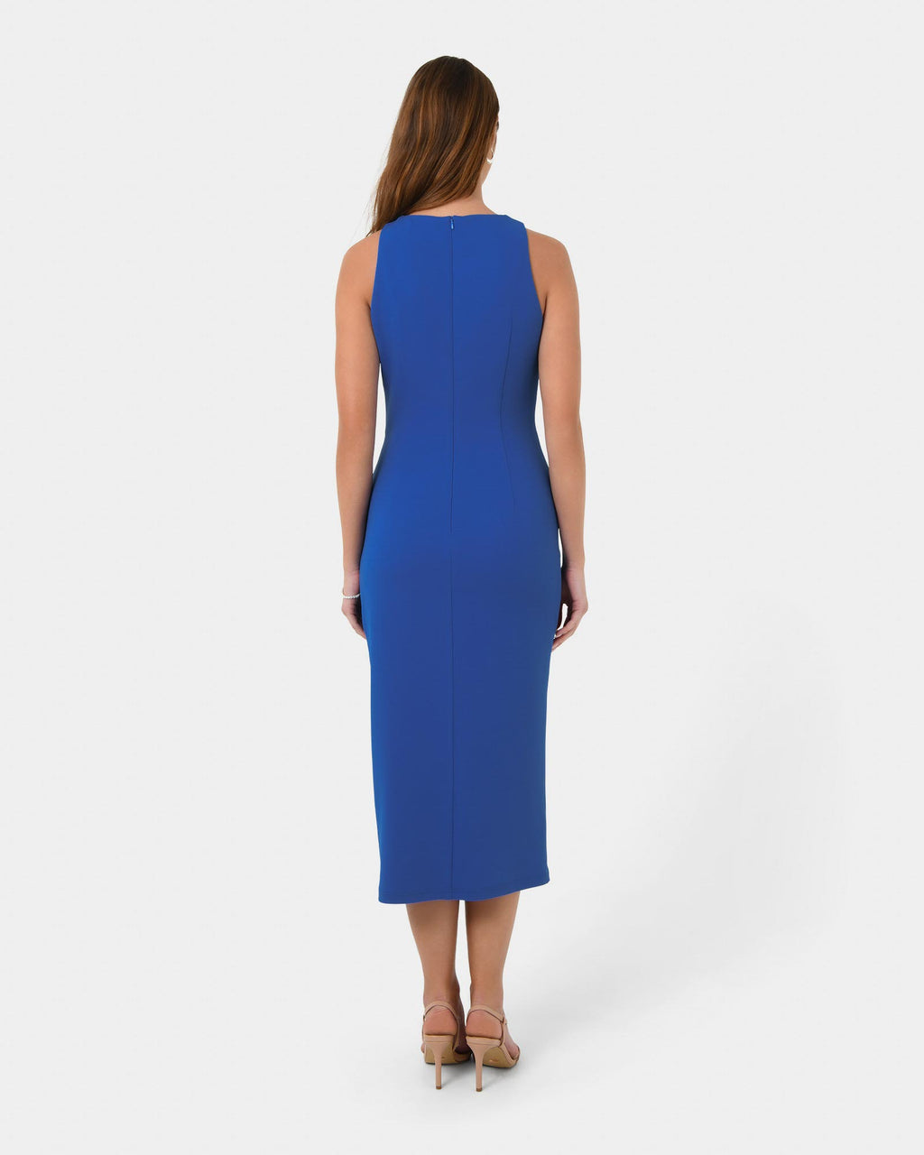 Leah Side Ruched Midi Dress
