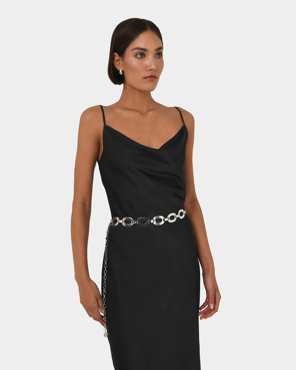 Joy Satin Cowl Neck Dress