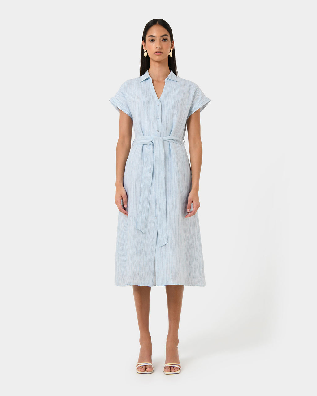 Paris Linen Midi Dress
