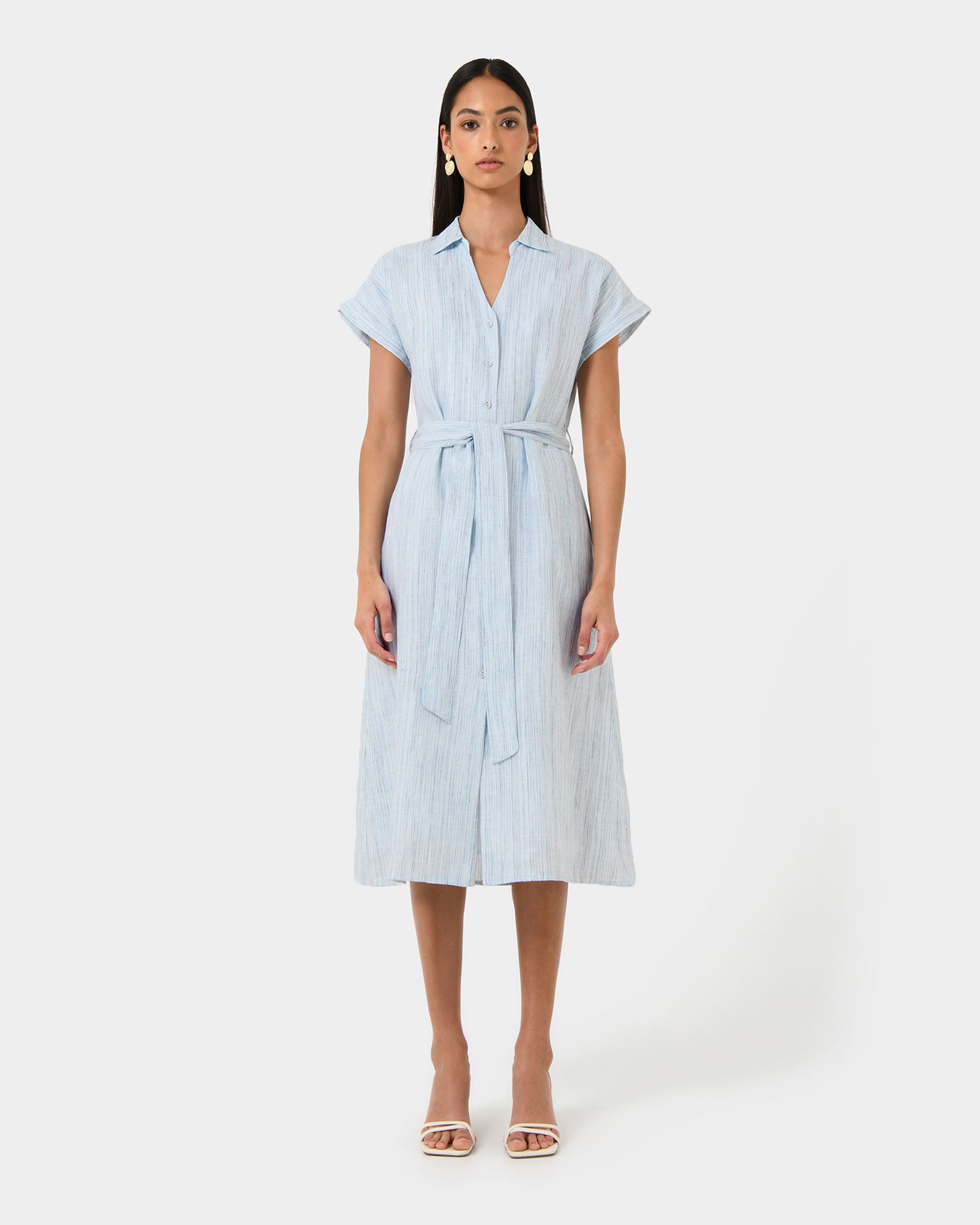 Paris Linen Midi Dress