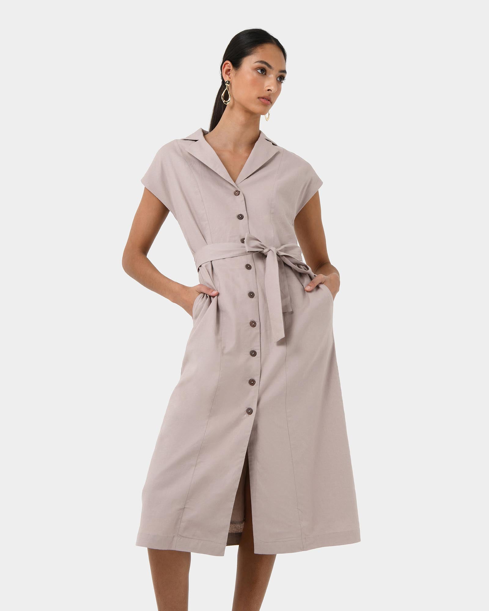 Kade V-neck Linen Dress