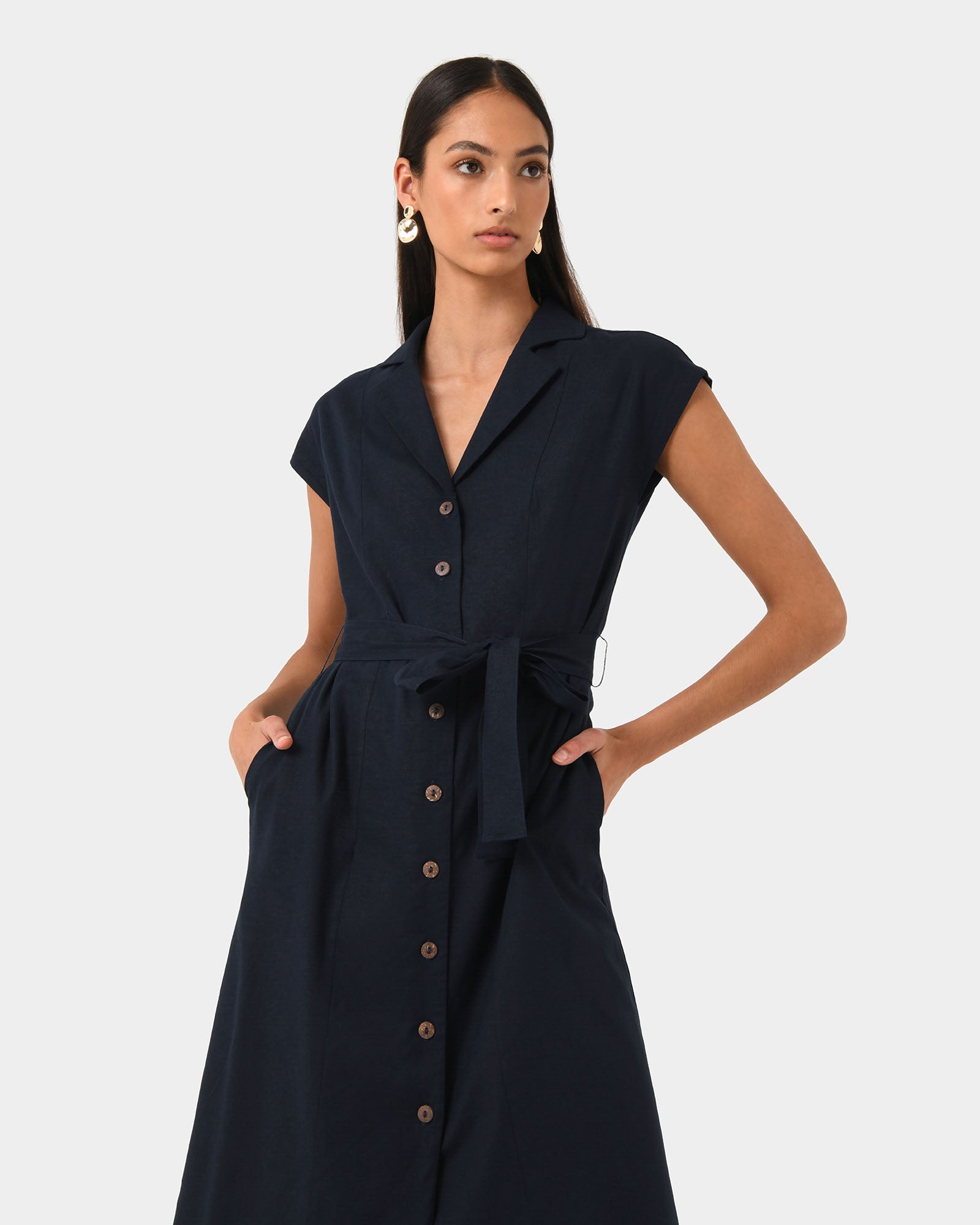 Kade V-neck Linen Dress