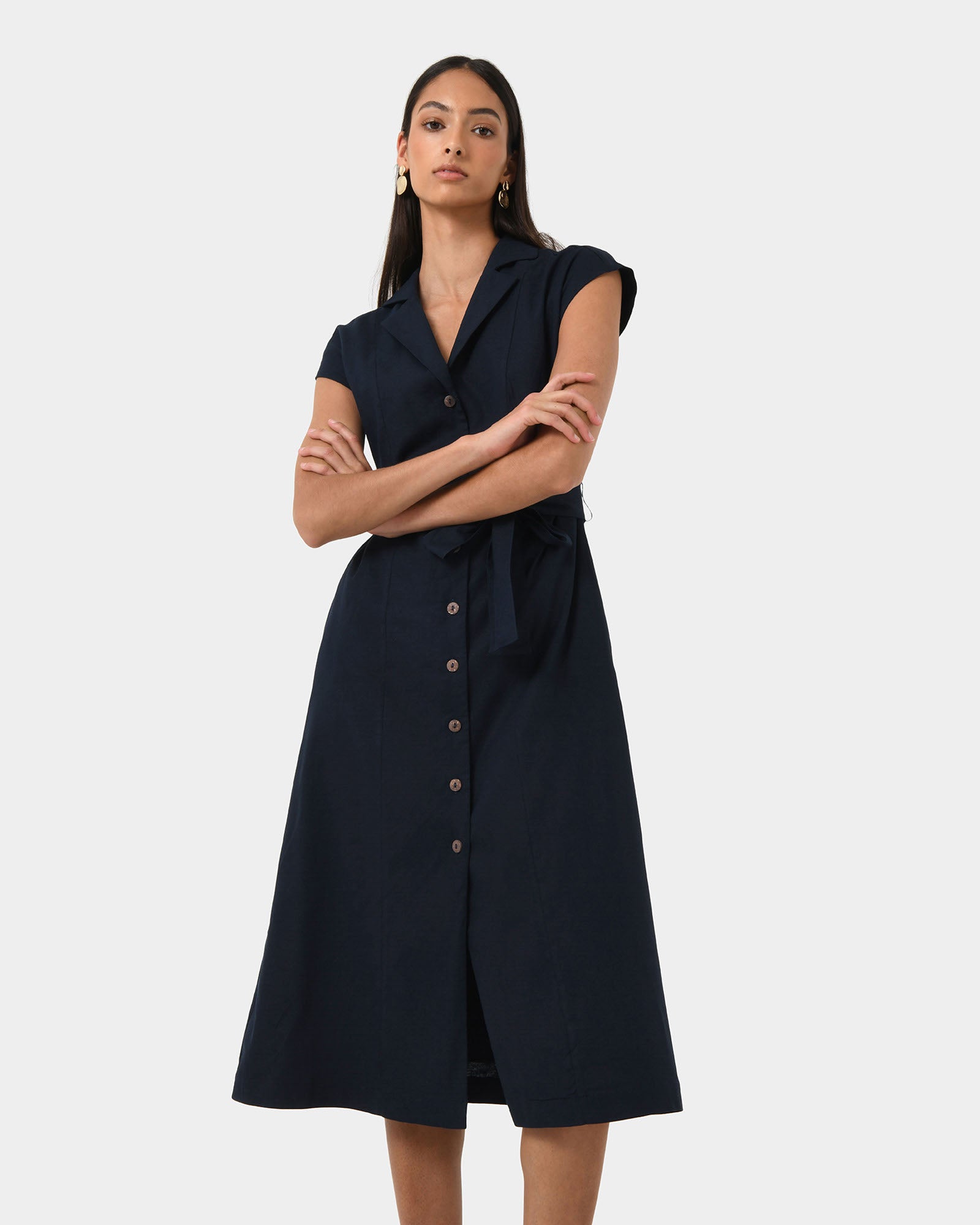 Kade V-neck Linen Dress