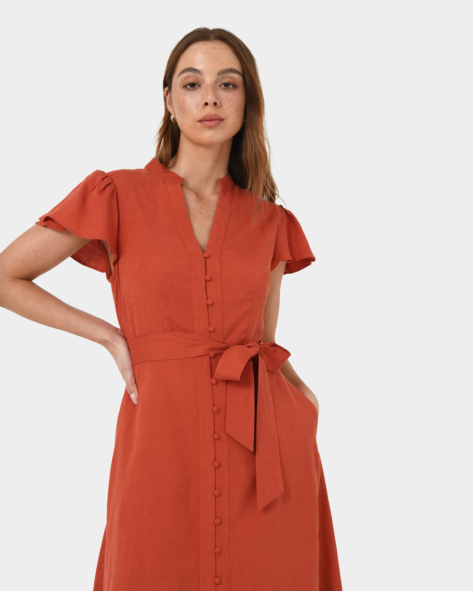 Anne Linen Midi Dress