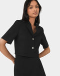 Valeria Cropped Linen Jacket