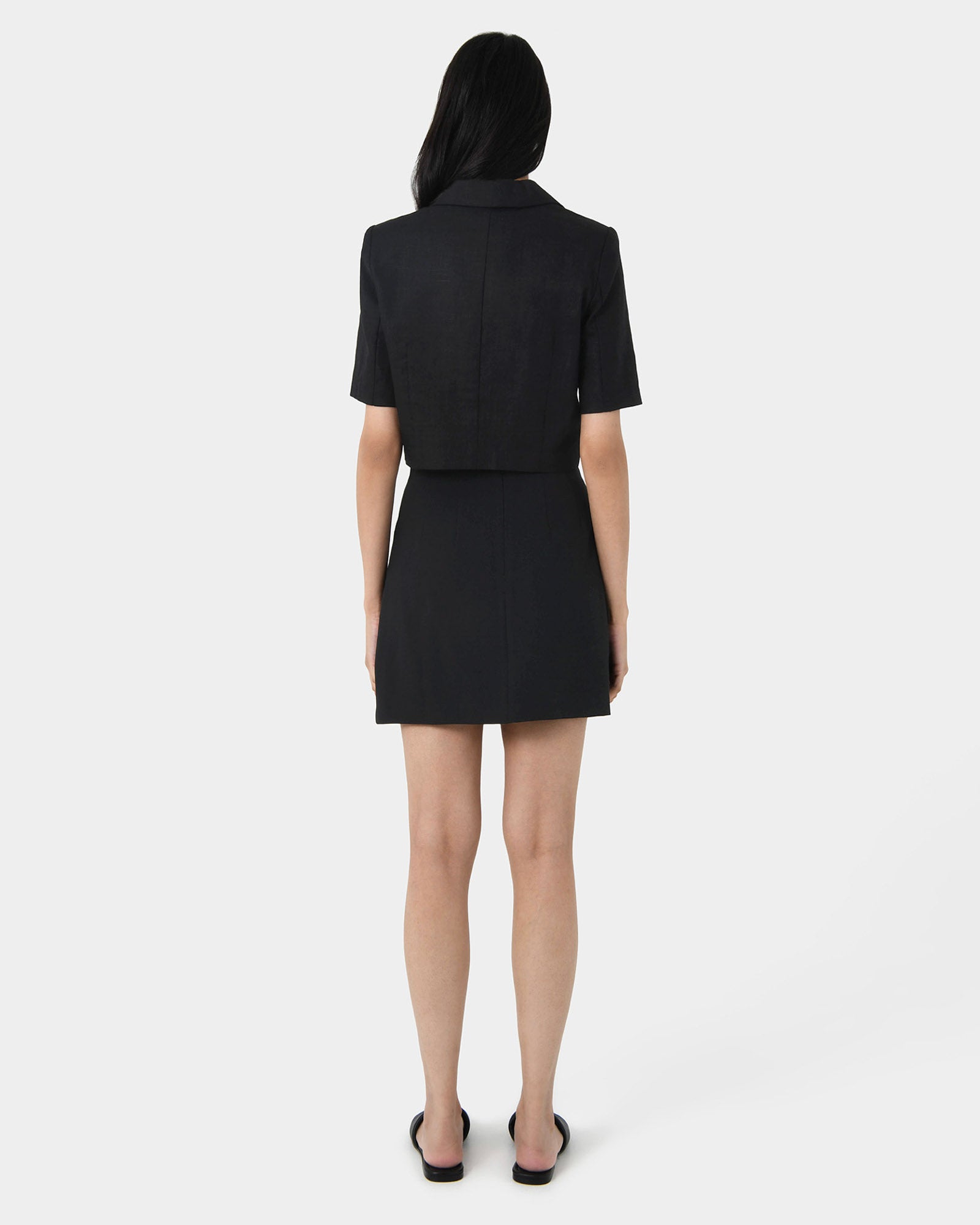 Valeria Cropped Linen Jacket