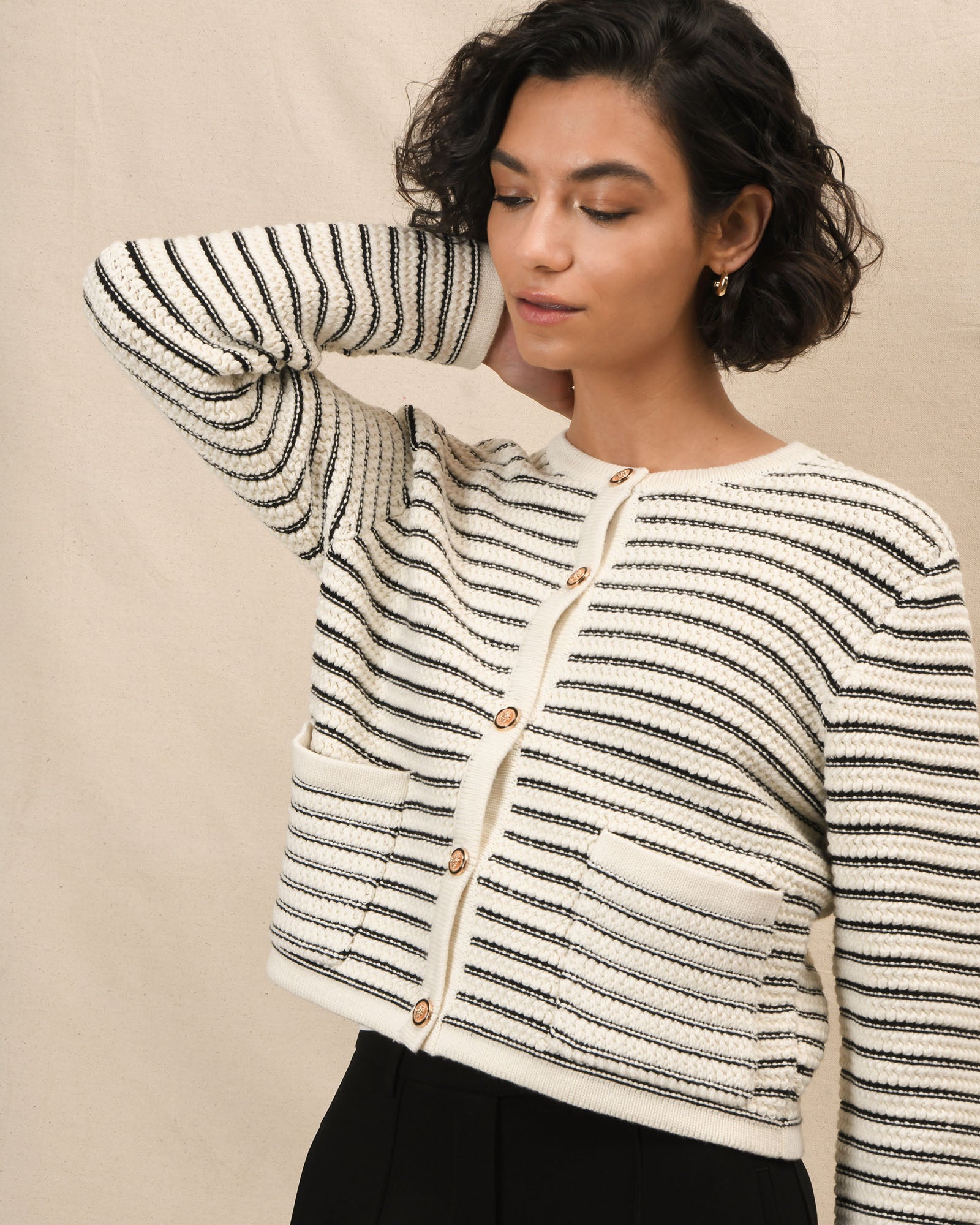 Hollis Texture Stripe Cardigan