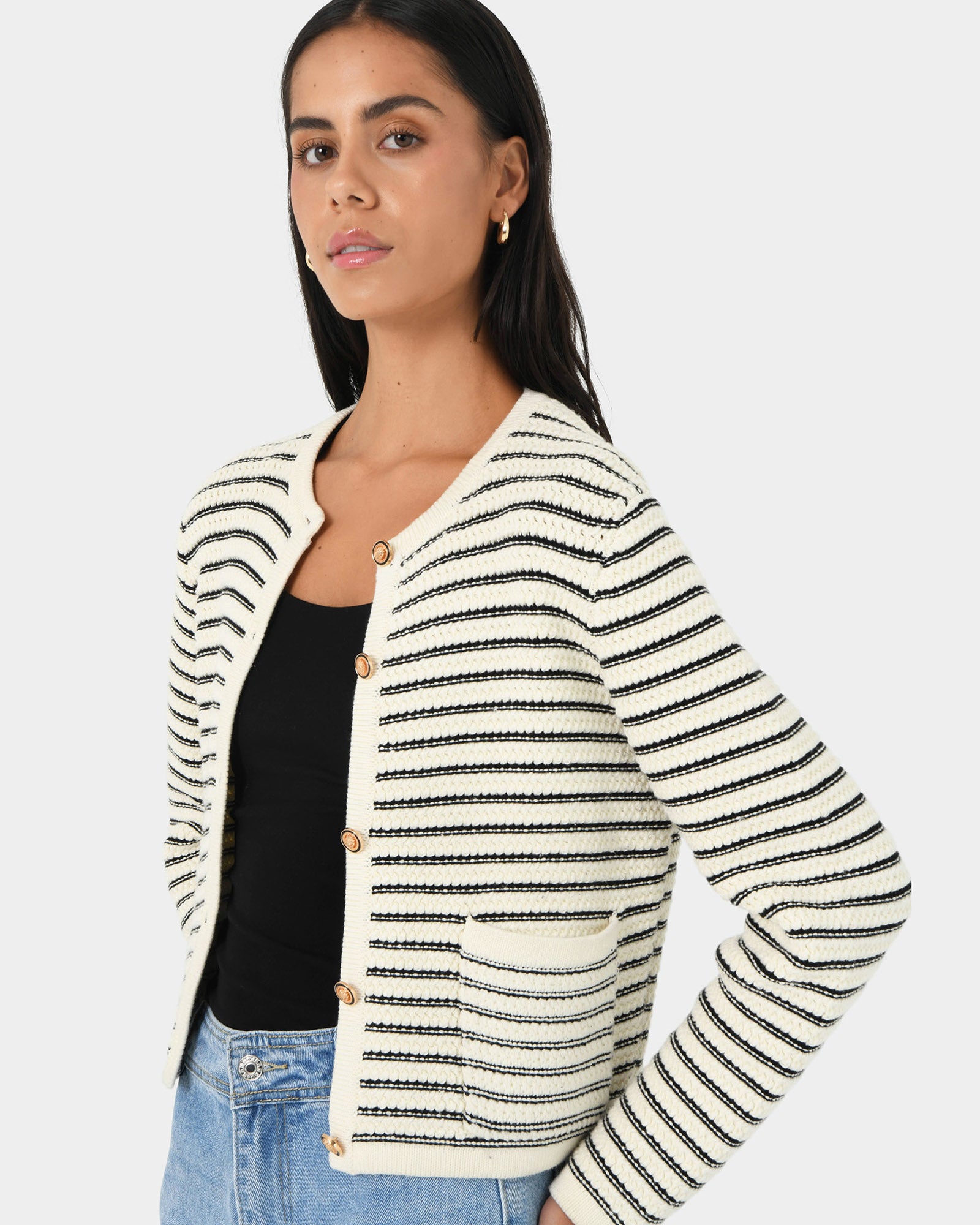 Hollis Texture Stripe Cardigan