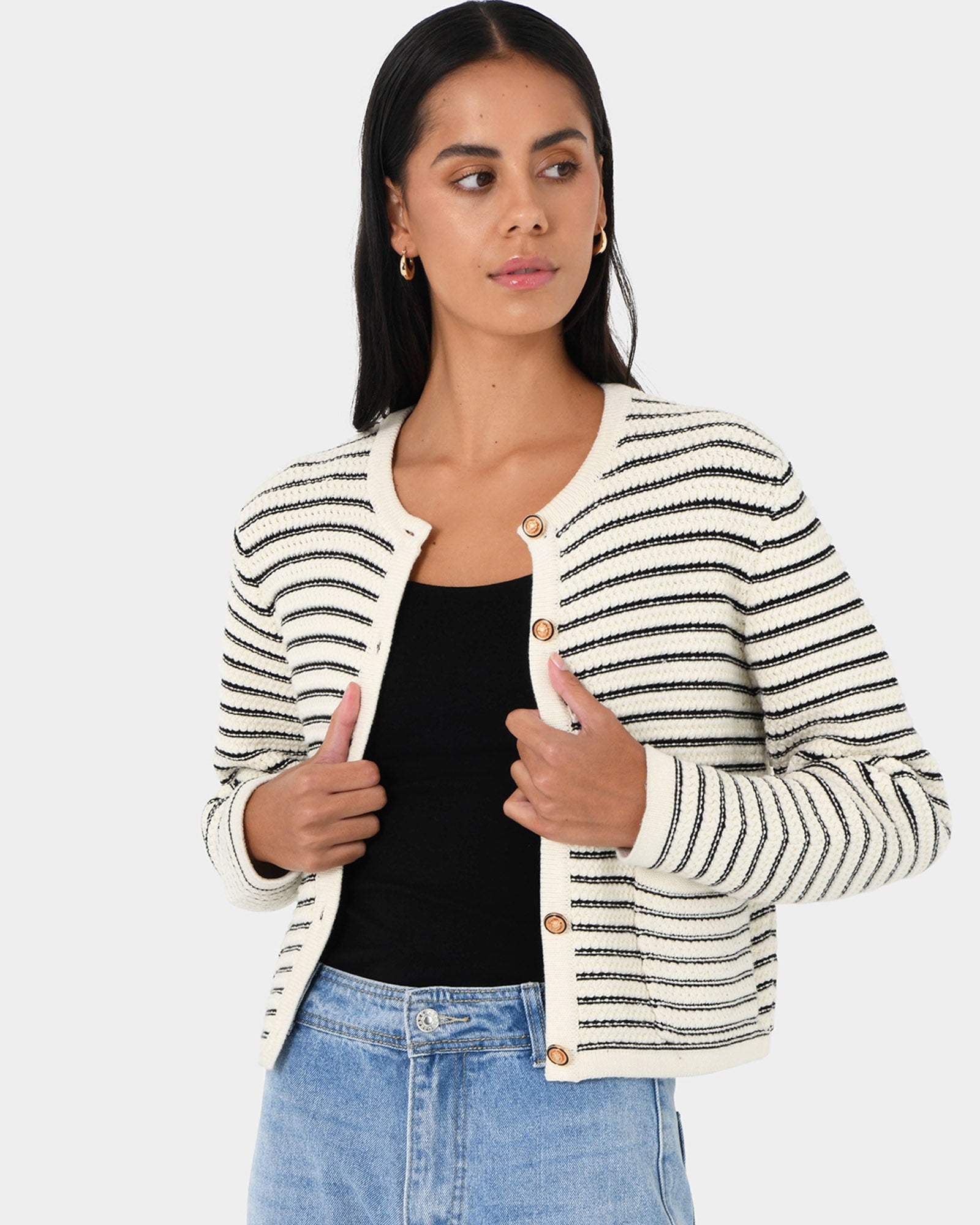 Hollis Texture Stripe Cardigan