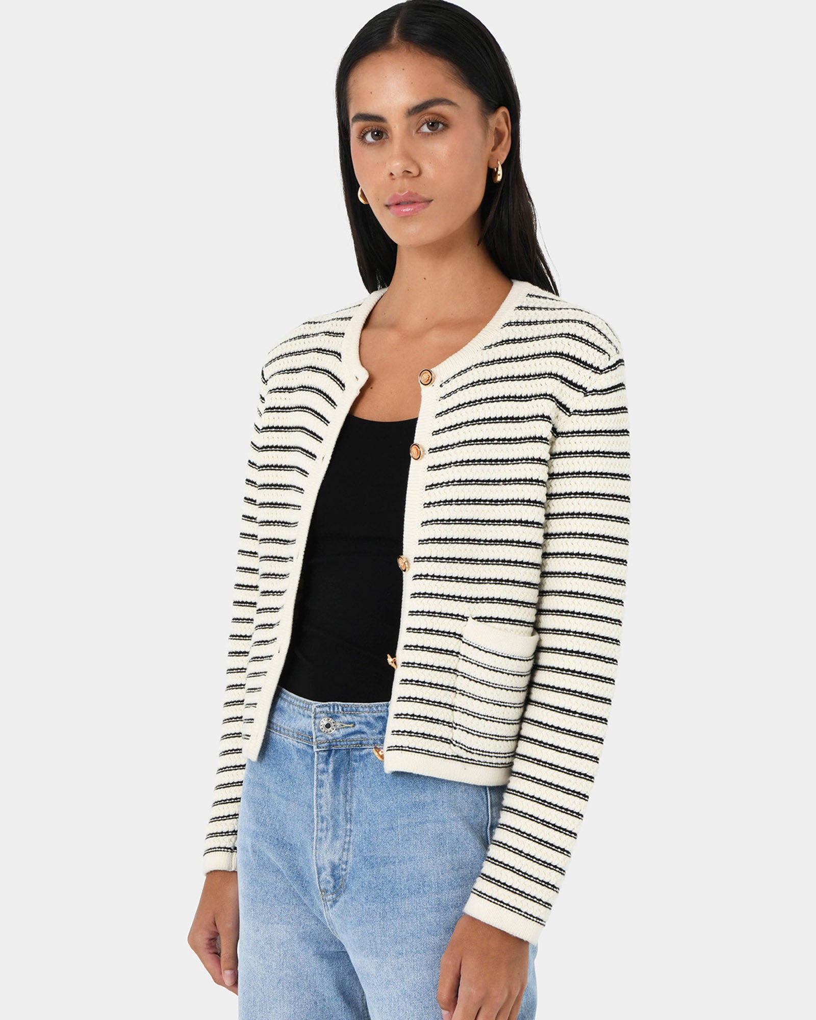 Hollis Texture Stripe Cardigan