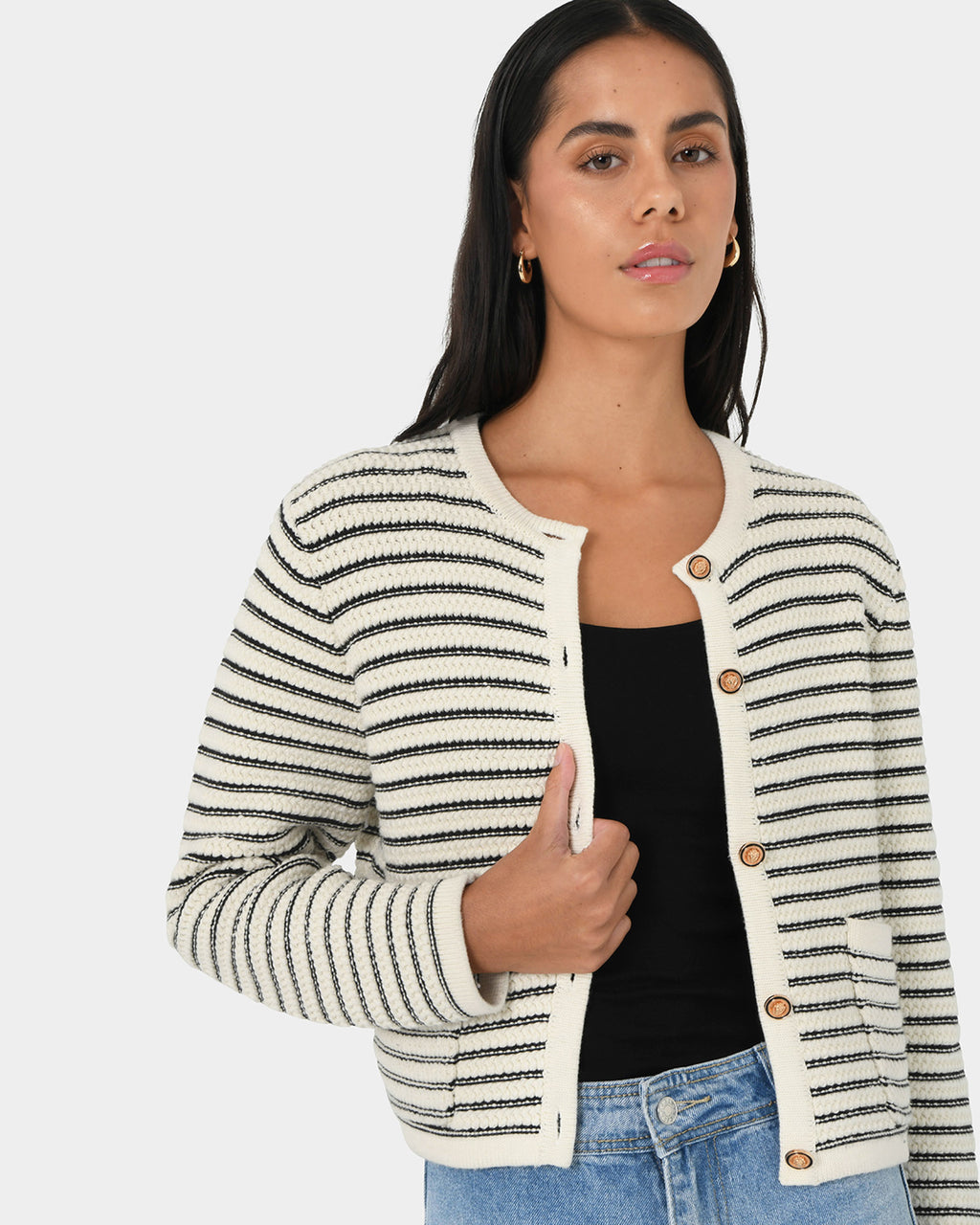 Hollis Texture Stripe Cardigan
