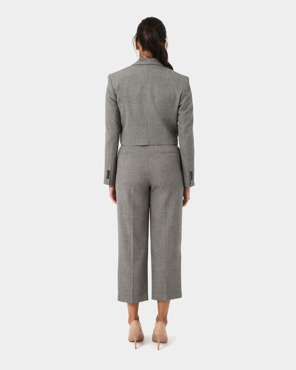 Kai Checked Crop Blazer