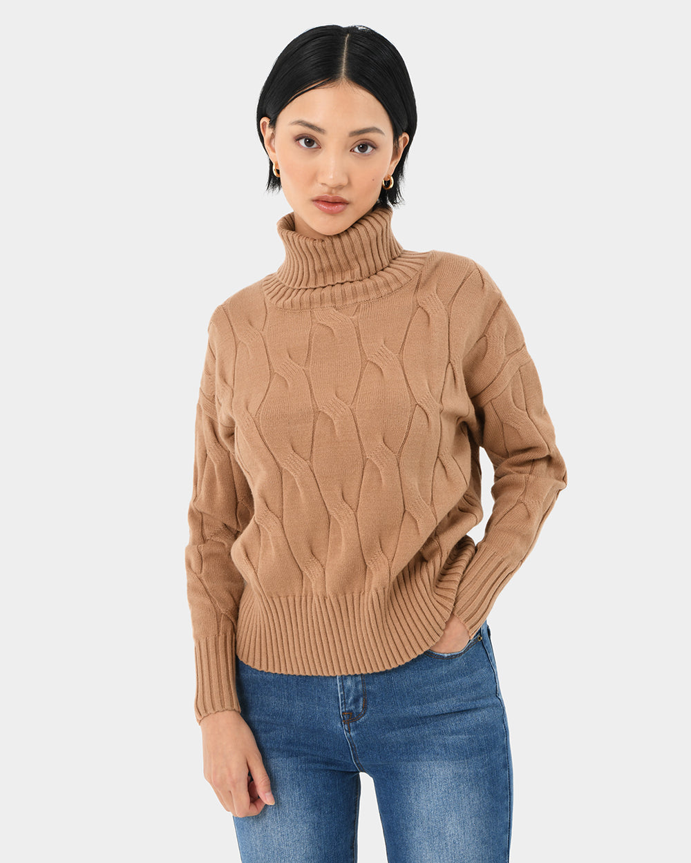 Karma Cable Roll Neck Jumper