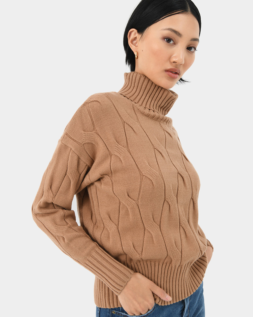 Karma Cable Roll Neck Jumper