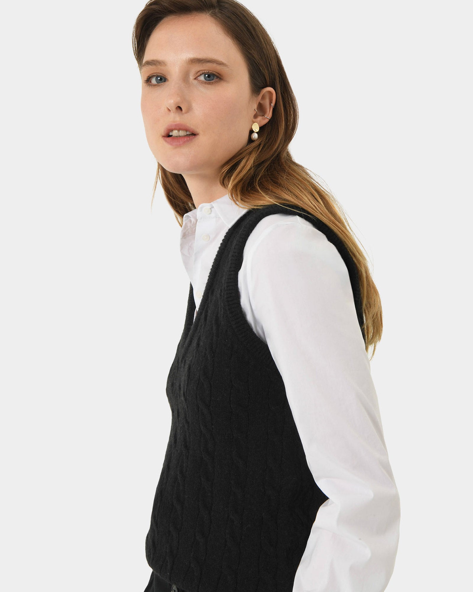Rene Wool Blend Knit Vest