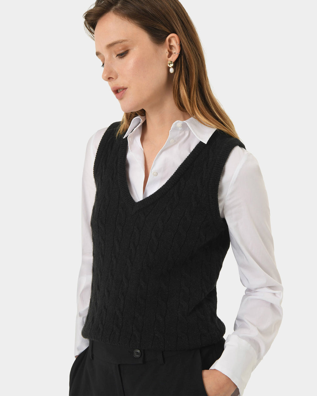 Rene Wool Blend Knit Vest