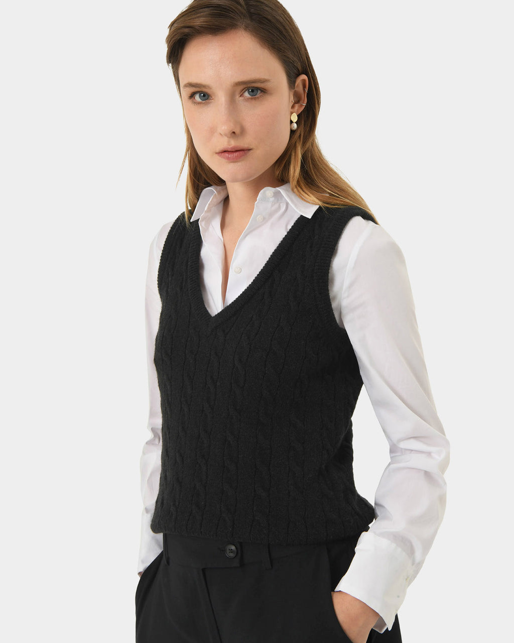 Rene Wool Blend Knit Vest