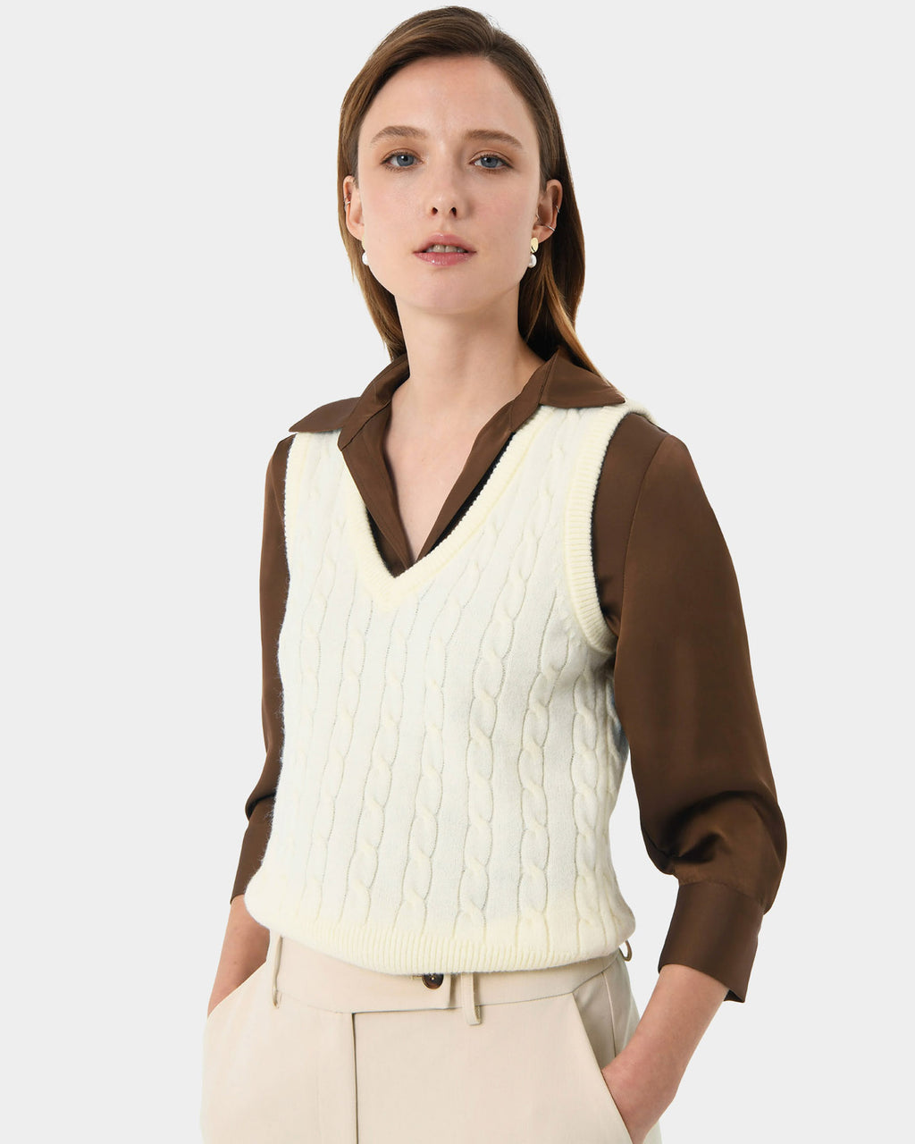 Rene Wool Blend Knit Vest