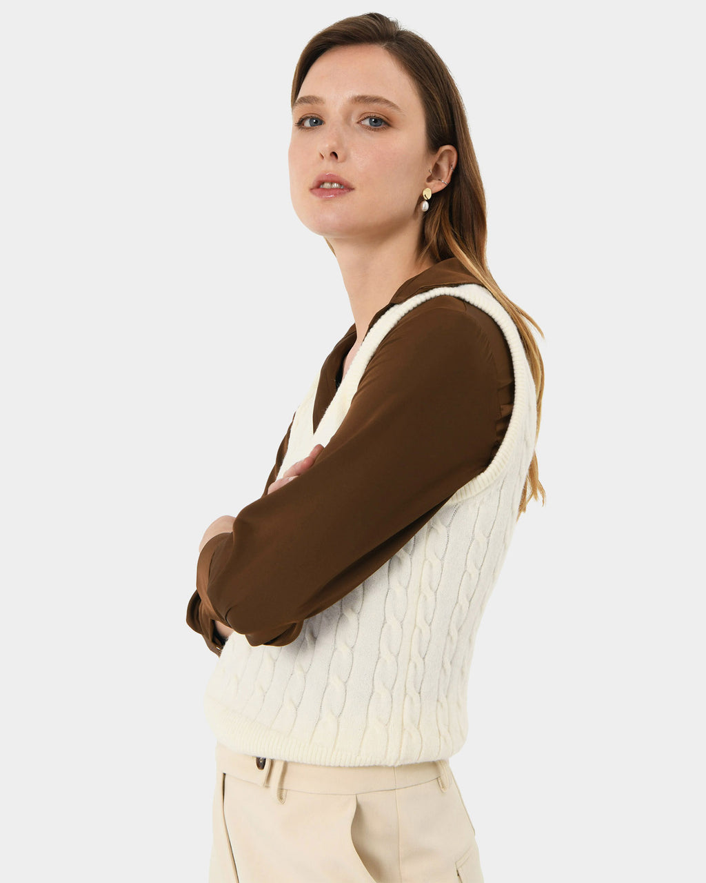 Rene Wool Blend Knit Vest