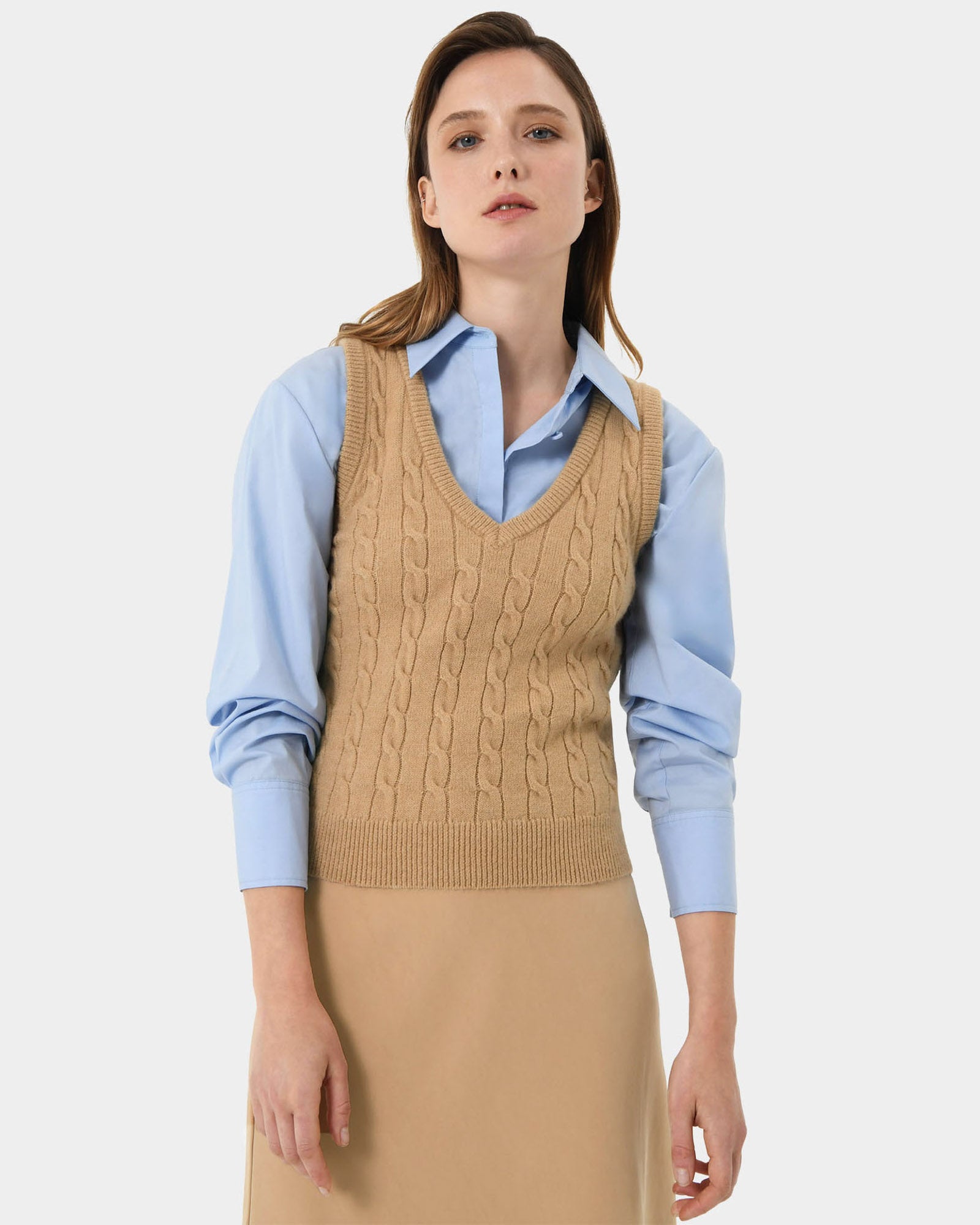 Rene Wool Blend Knit Vest