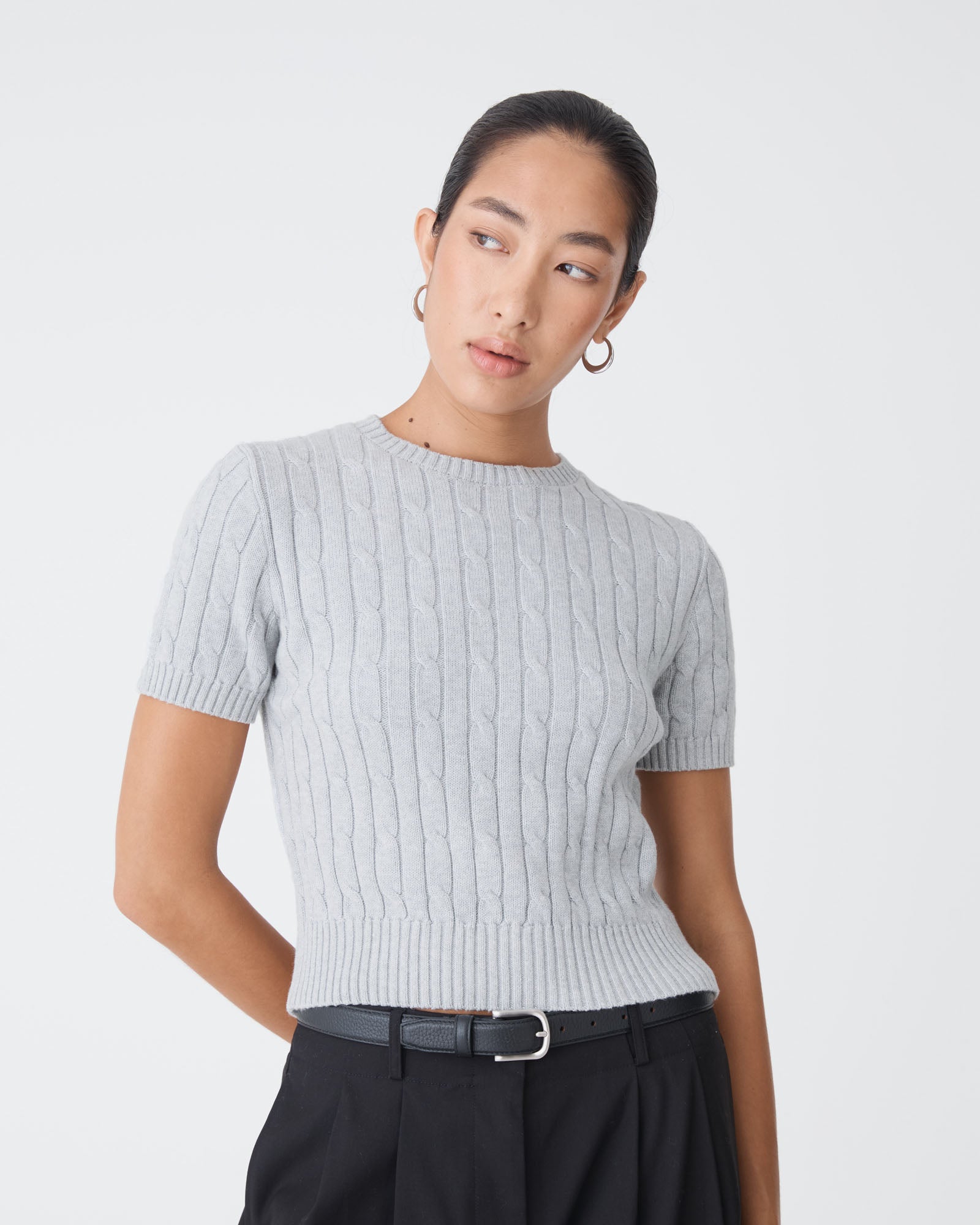 Anita Short Sleeve Cable Knit