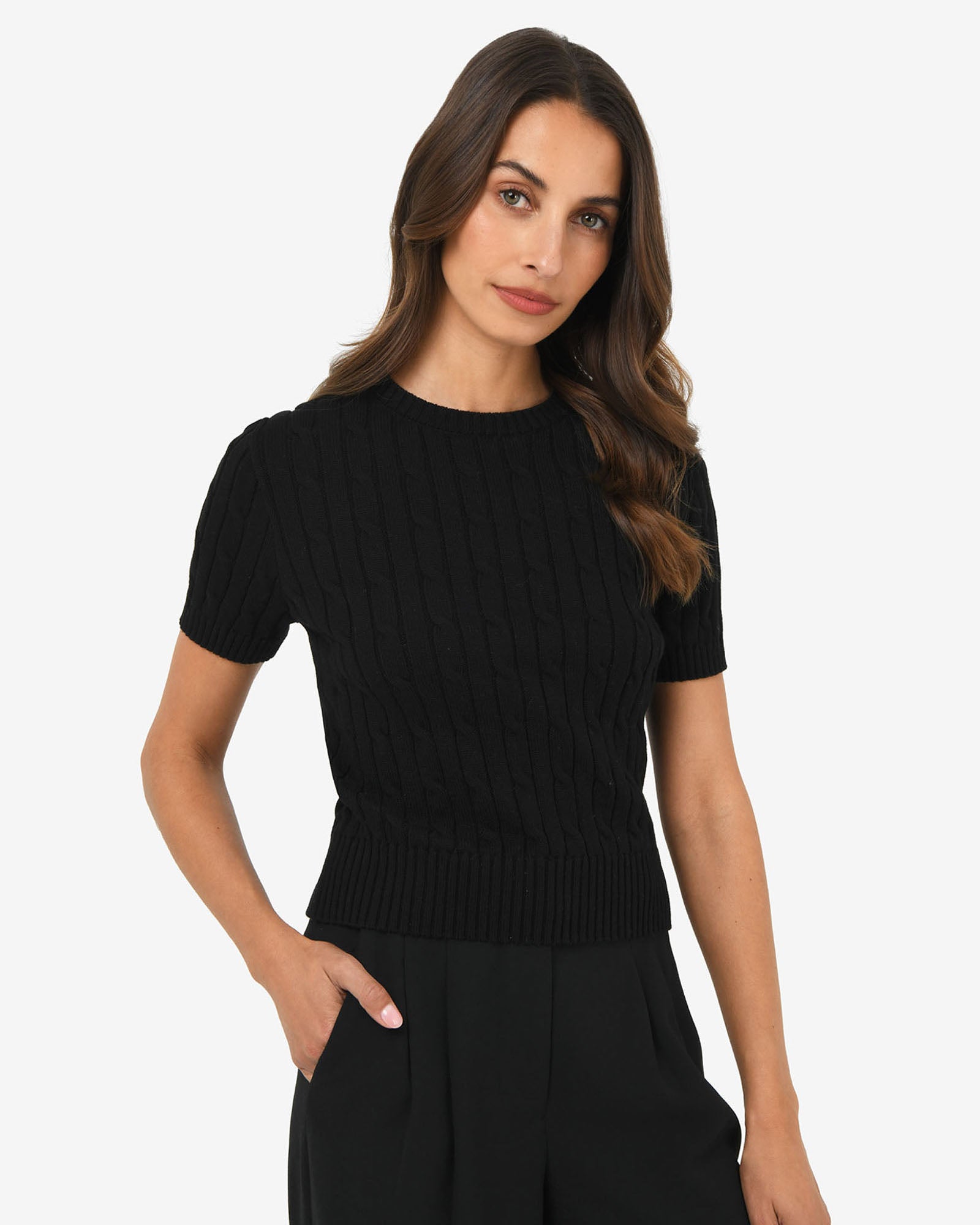 Anita Short Sleeve Cable Knit
