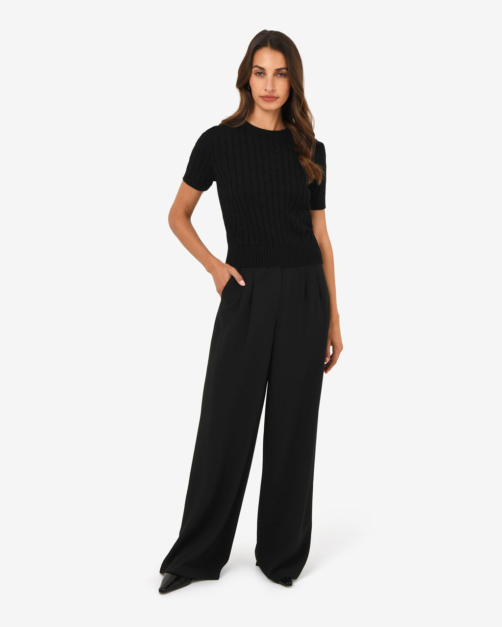 Anita Short Sleeve Cable Knit