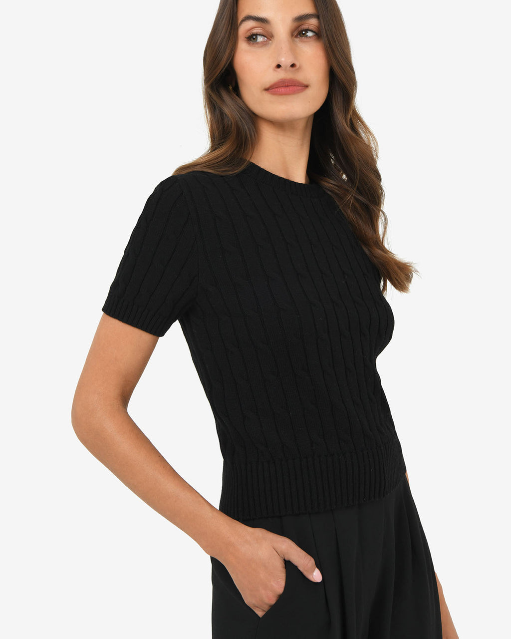 Anita Short Sleeve Cable Knit