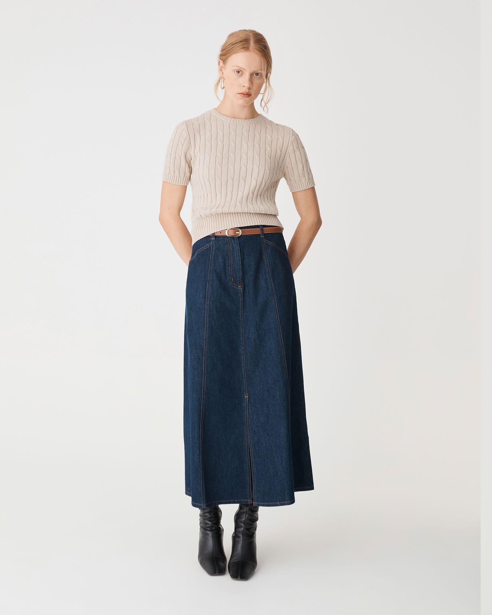 Anita Short Sleeve Cable Knit