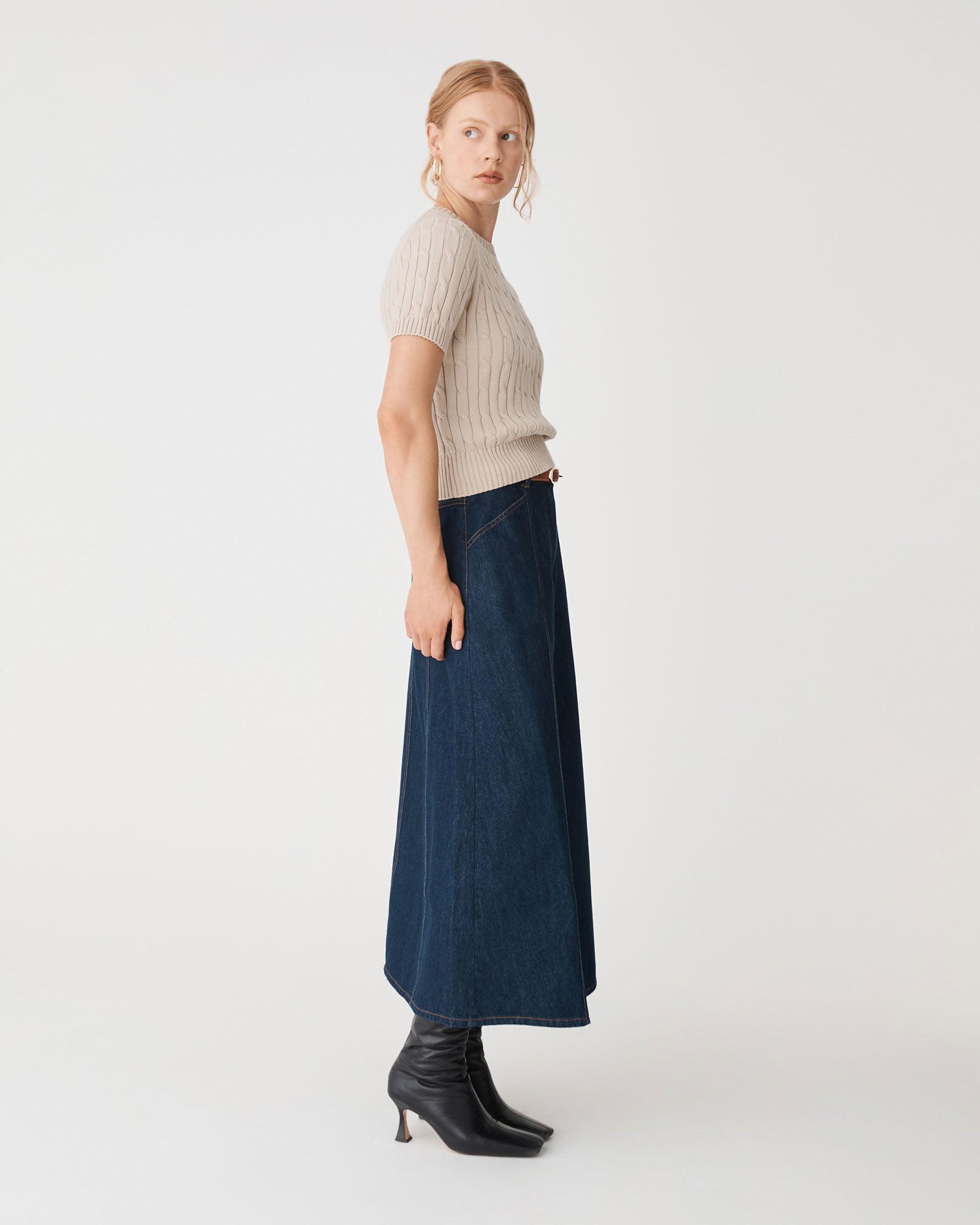 Anita Short Sleeve Cable Knit