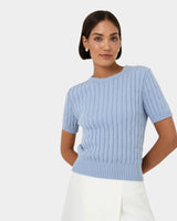 Anita Short Sleeve Cable Knit
