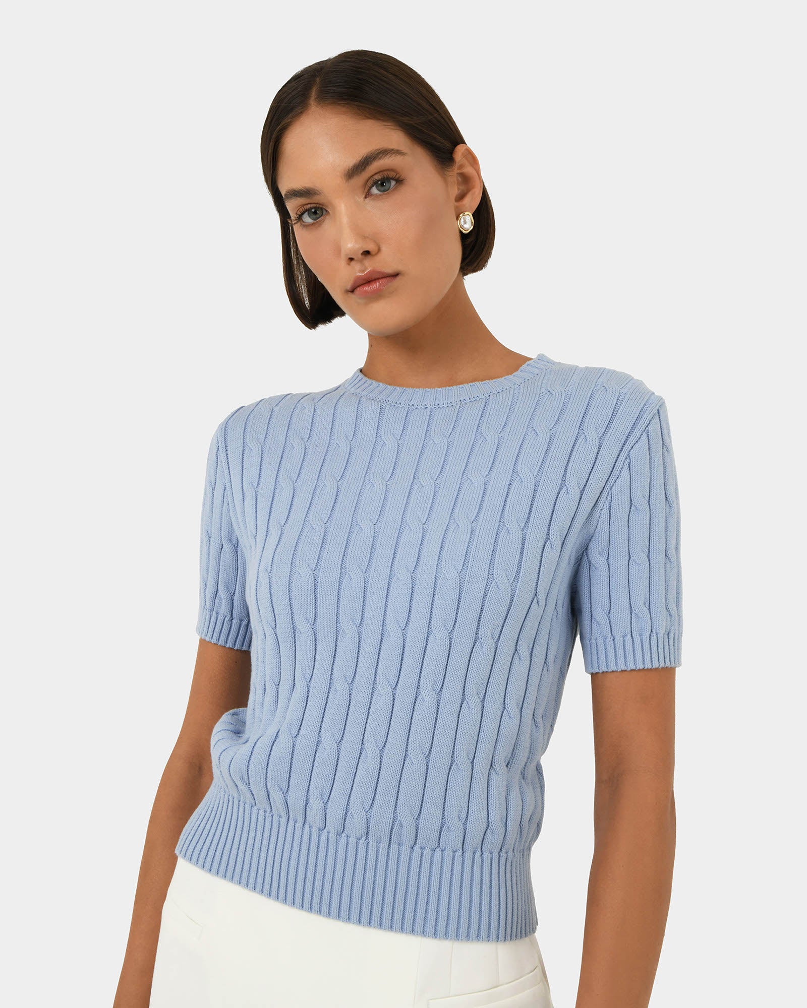 Anita Short Sleeve Cable Knit